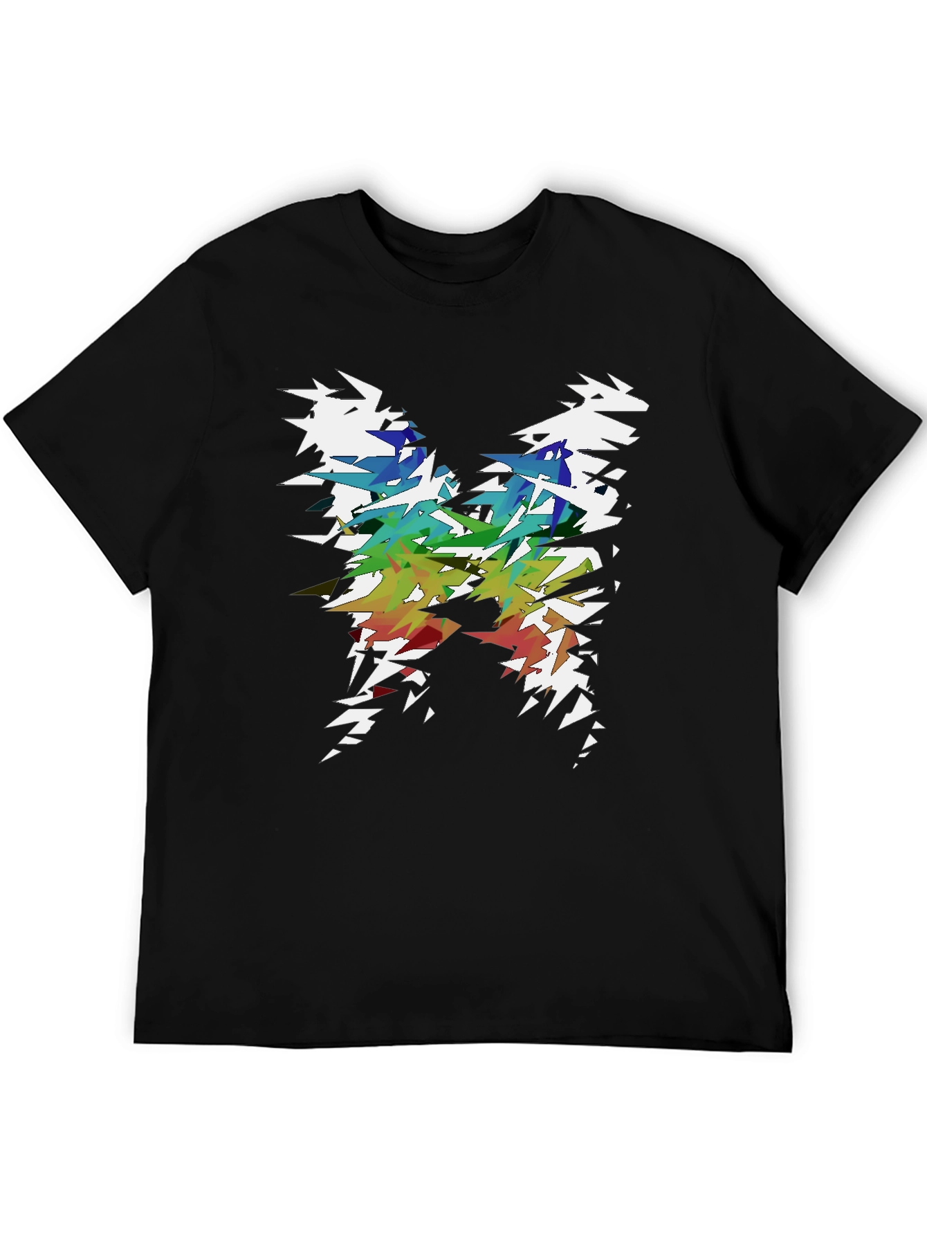 Abstract Butterfly Graphic T-Shirt - Mens Black Tee