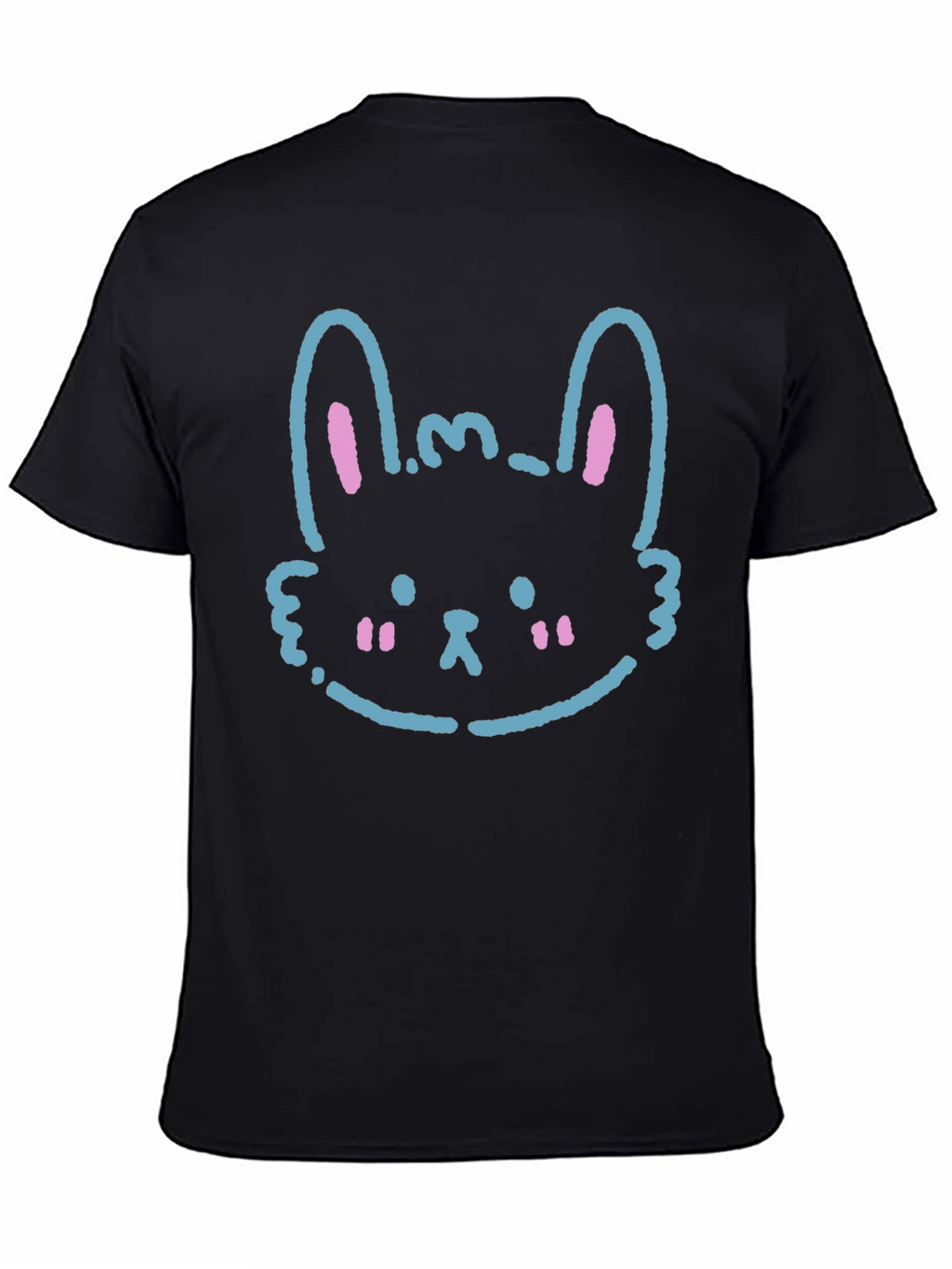 Cute Bunny Graphic Black T-Shirt