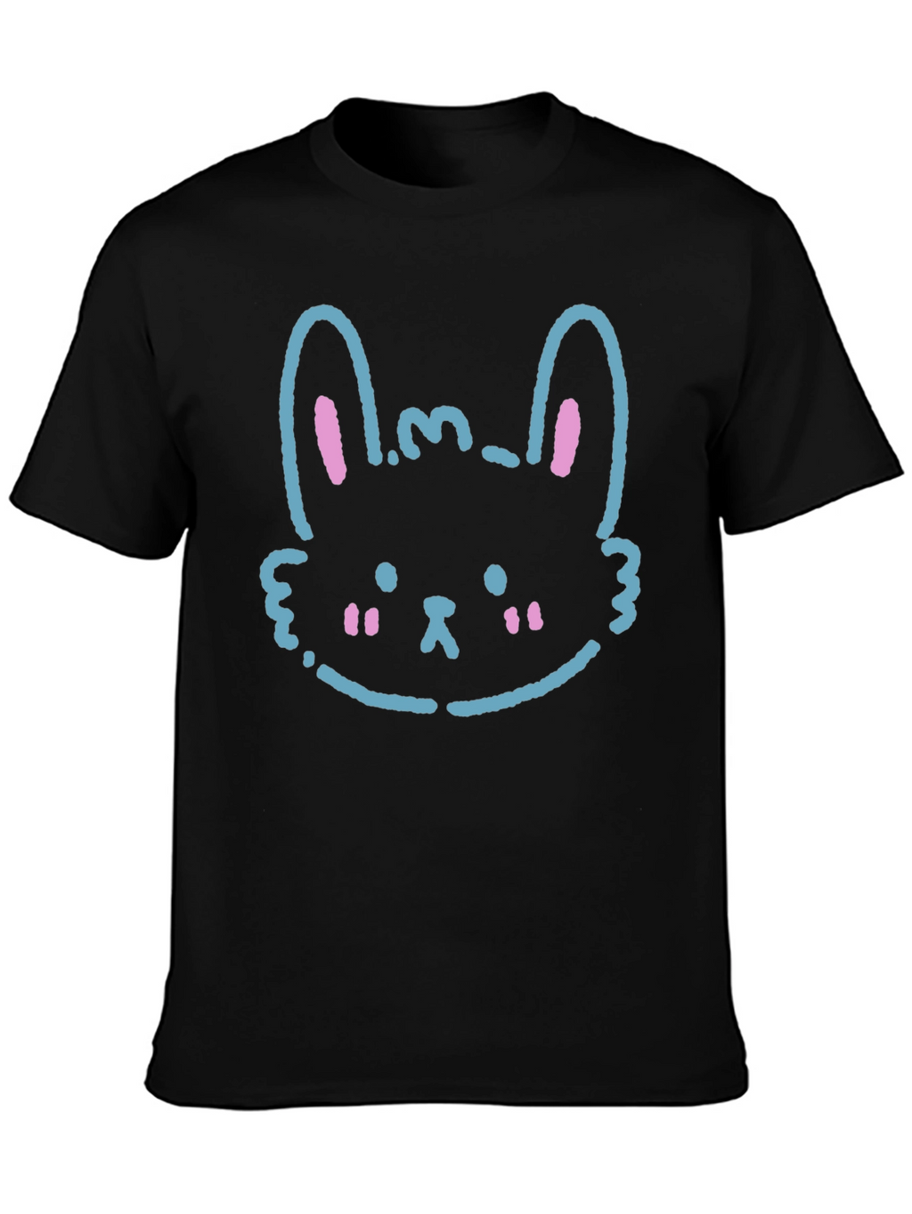 Cute Bunny Graphic Black T-Shirt
