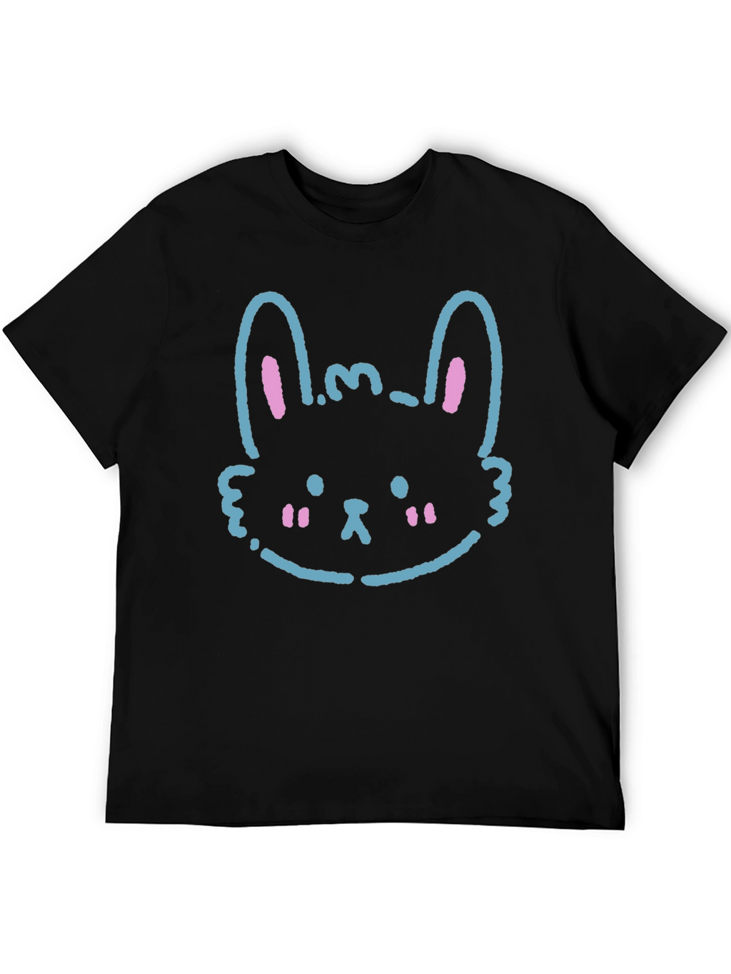 Cute Bunny Graphic Black T-Shirt