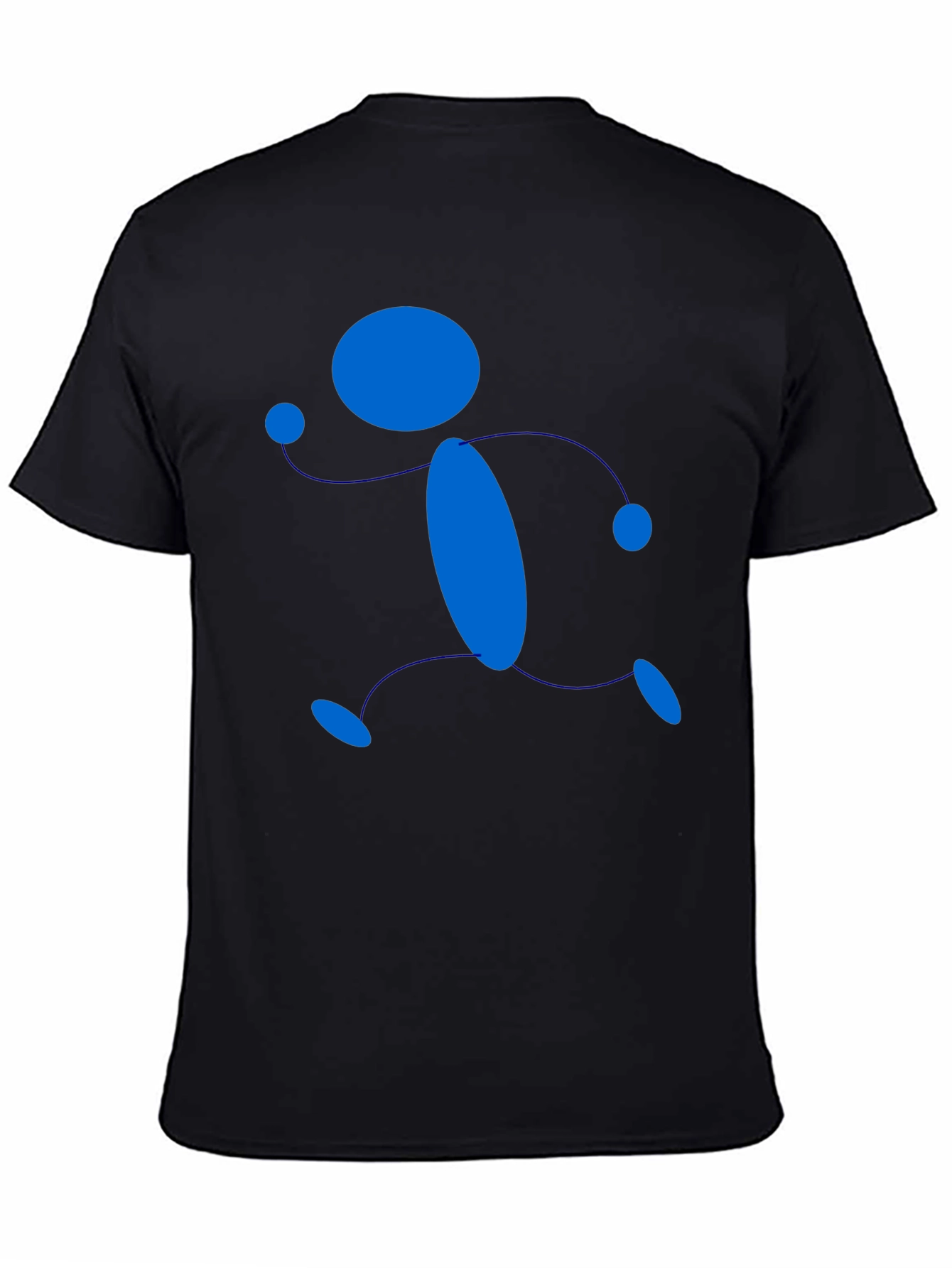 Abstract Running Man Graphic T-Shirt - Black