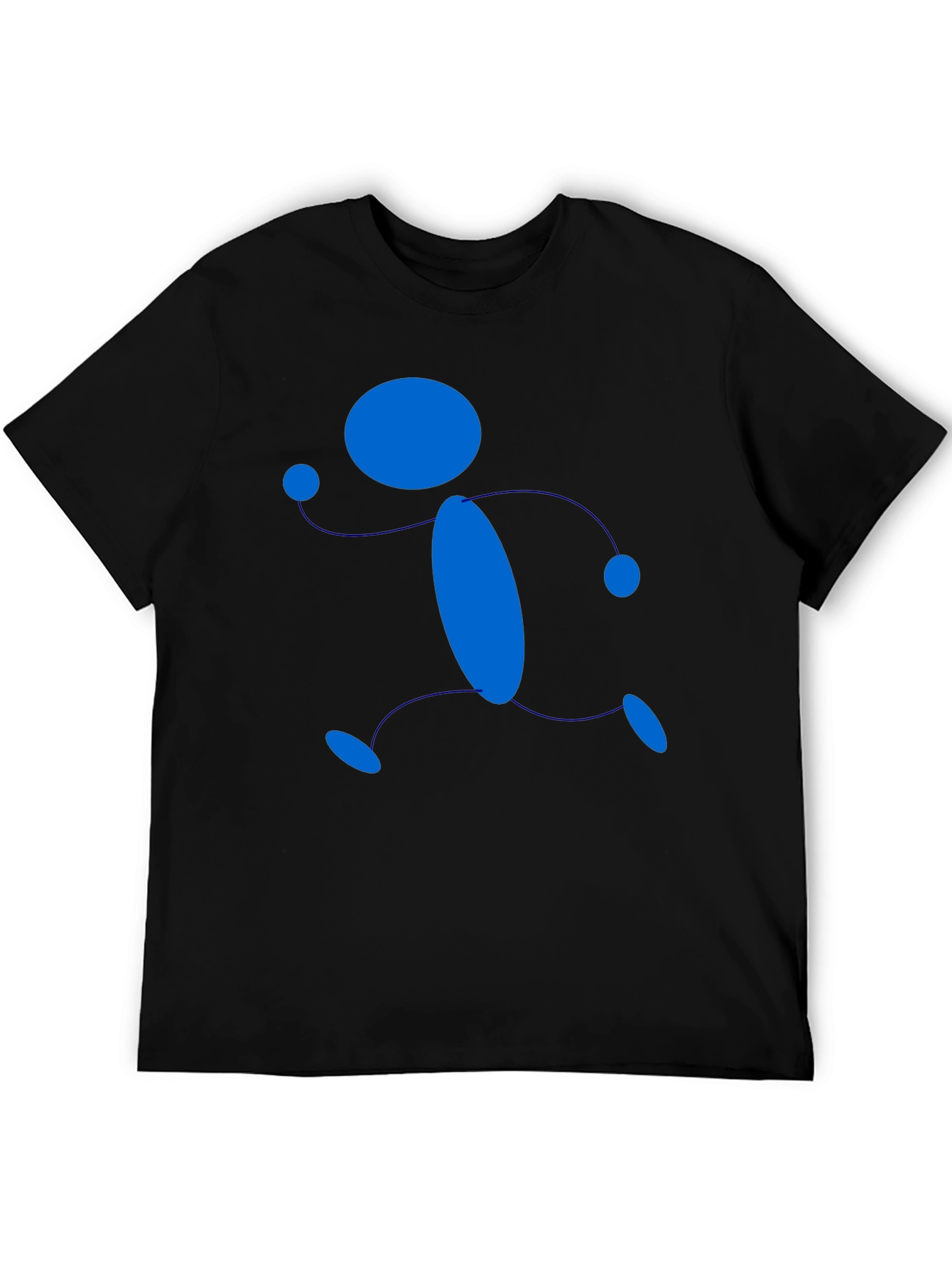 Abstract Running Man Graphic T-Shirt - Black