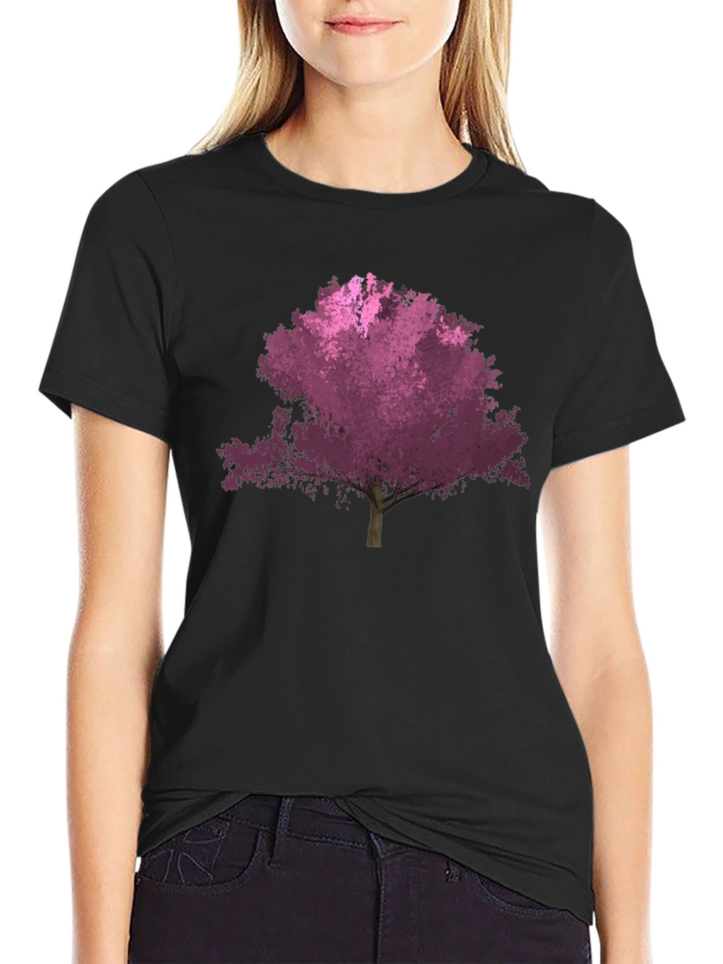 Tree Graphic Tee - Black Cotton Blend