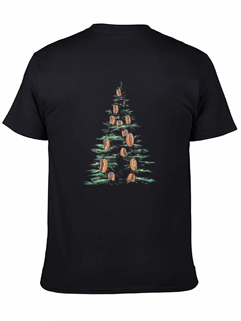 Hot Dog Christmas Tree Graphic Tee