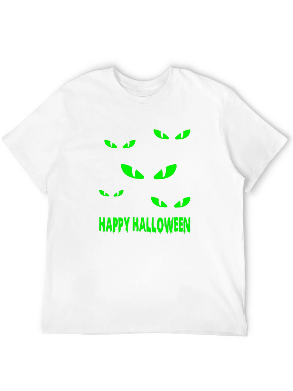 Happy Halloween Eyes T-Shirt - Spooky Black Tee