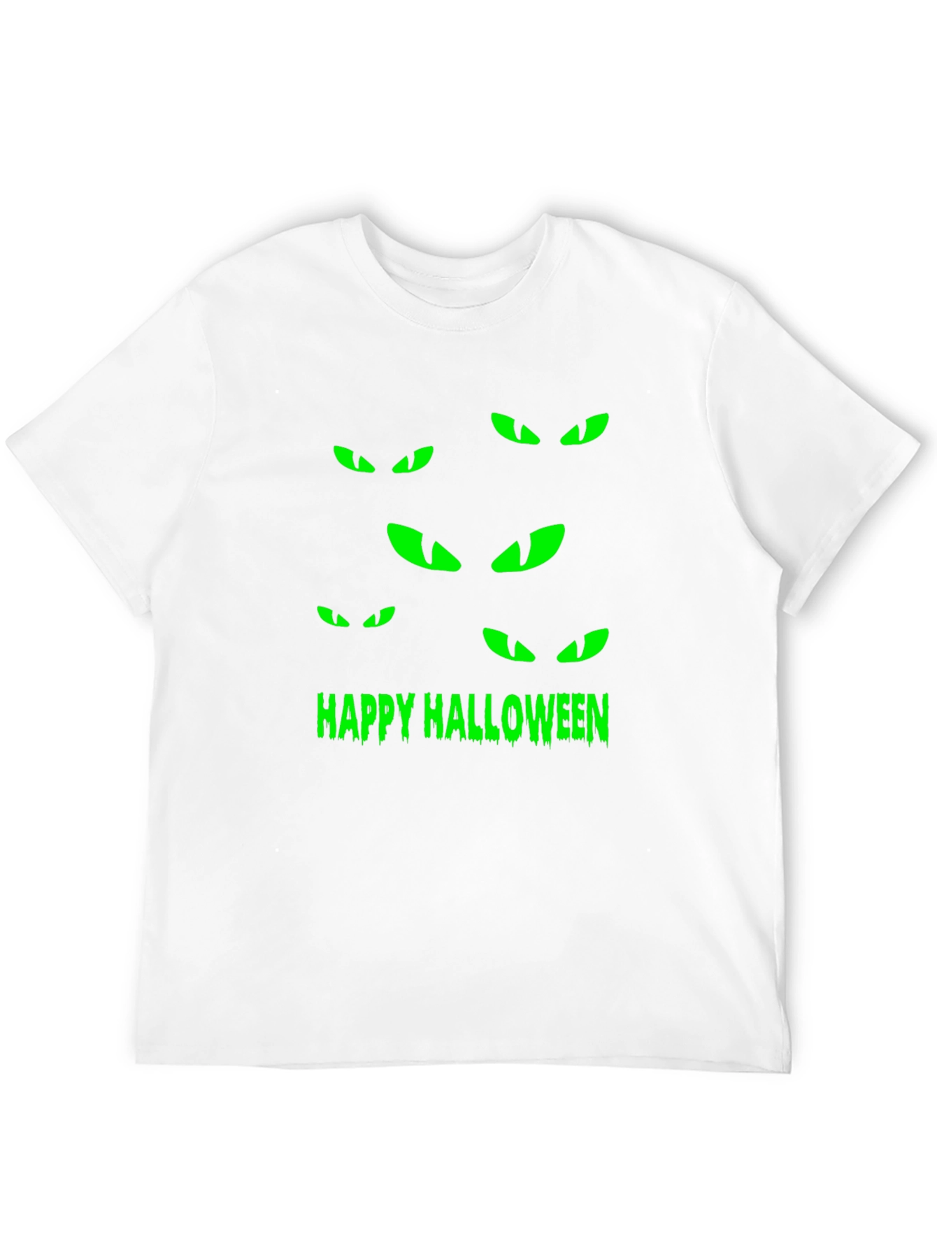 Happy Halloween Eyes T-Shirt - Spooky Black Tee