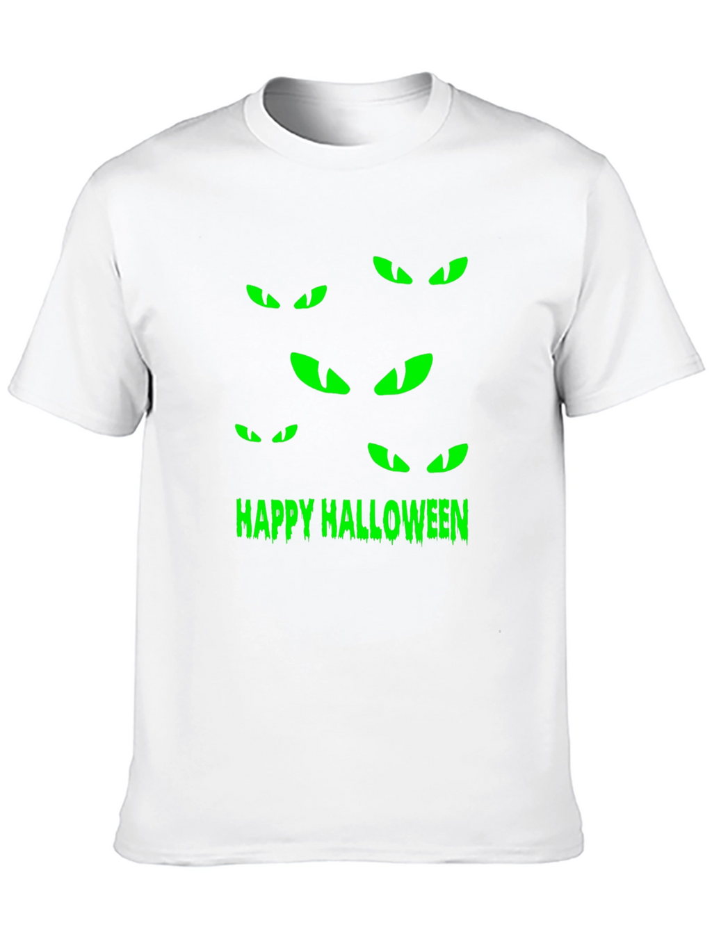Happy Halloween Eyes T-Shirt - Spooky Black Tee