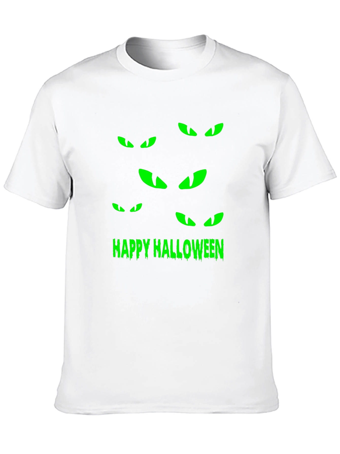 Happy Halloween Eyes T-Shirt - Spooky Black Tee