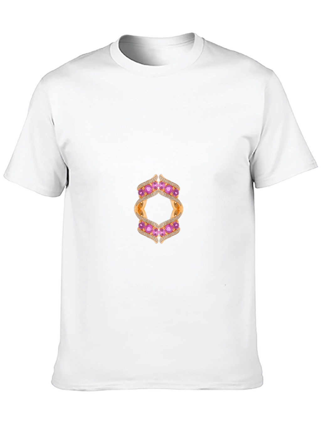 Black Tee with Abstract Jeweled Graphic