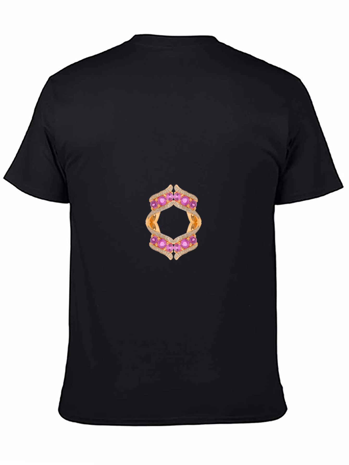 Black Tee with Abstract Jeweled Graphic