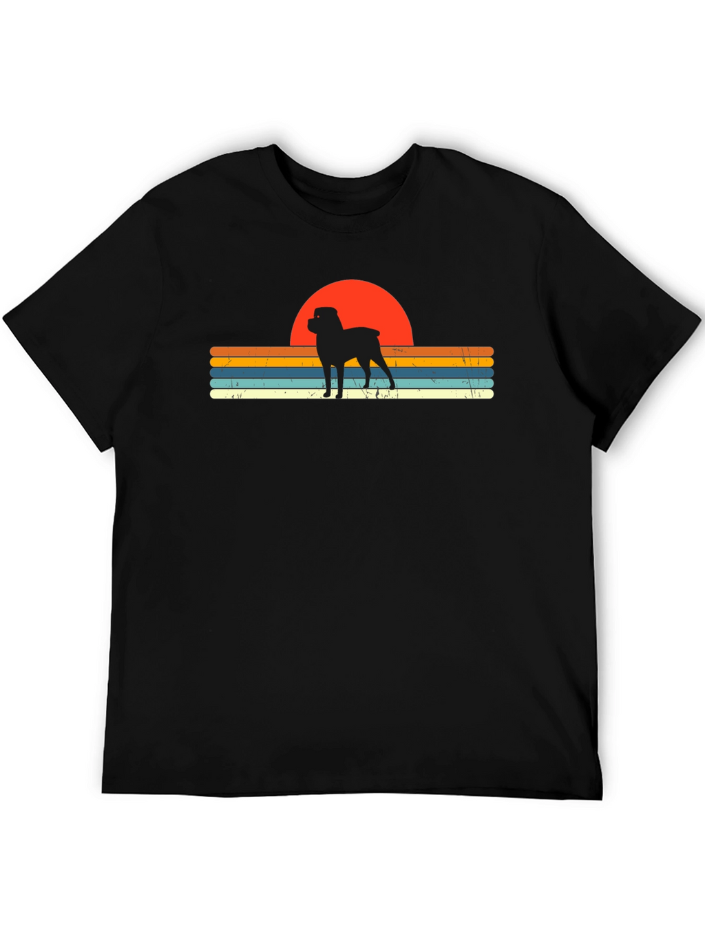 Retro Rottweiler Sunset T-Shirt
