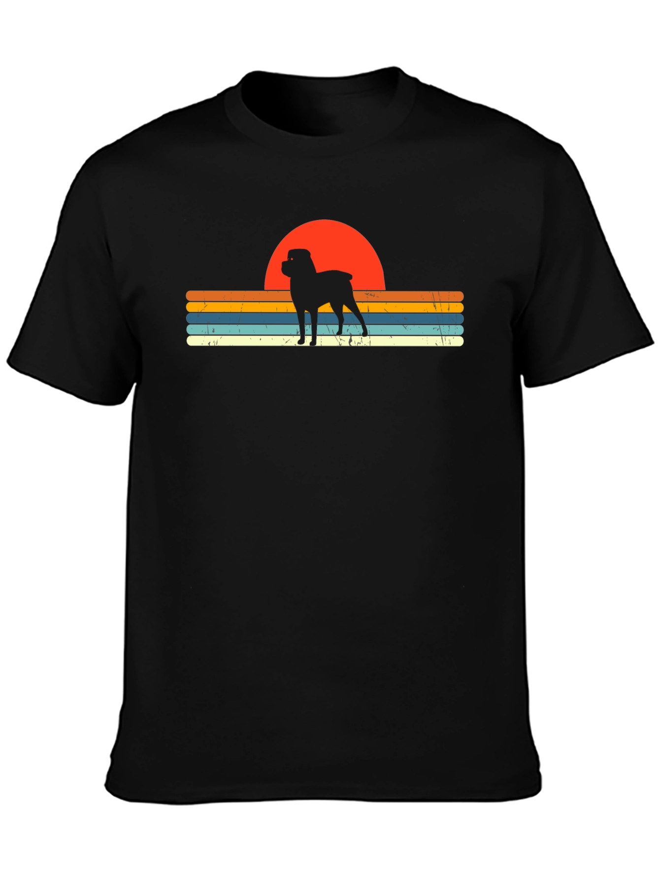 Retro Rottweiler Sunset T-Shirt