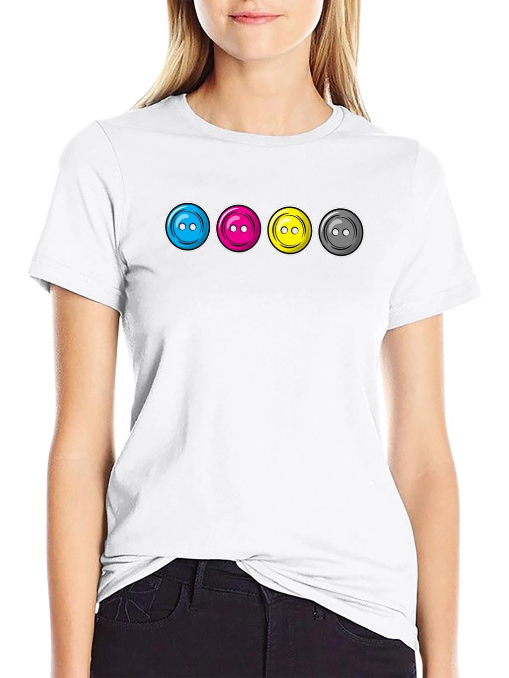 CMYK Buttons Graphic T-Shirt