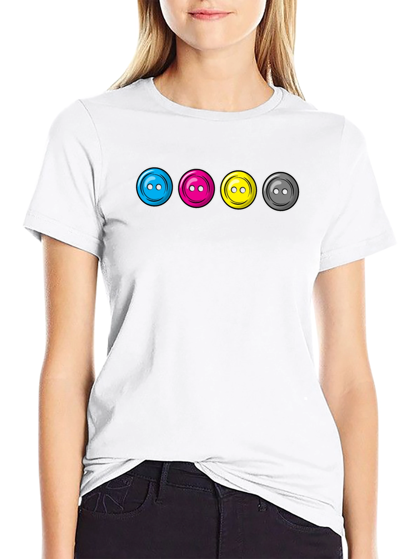 CMYK Buttons Graphic T-Shirt