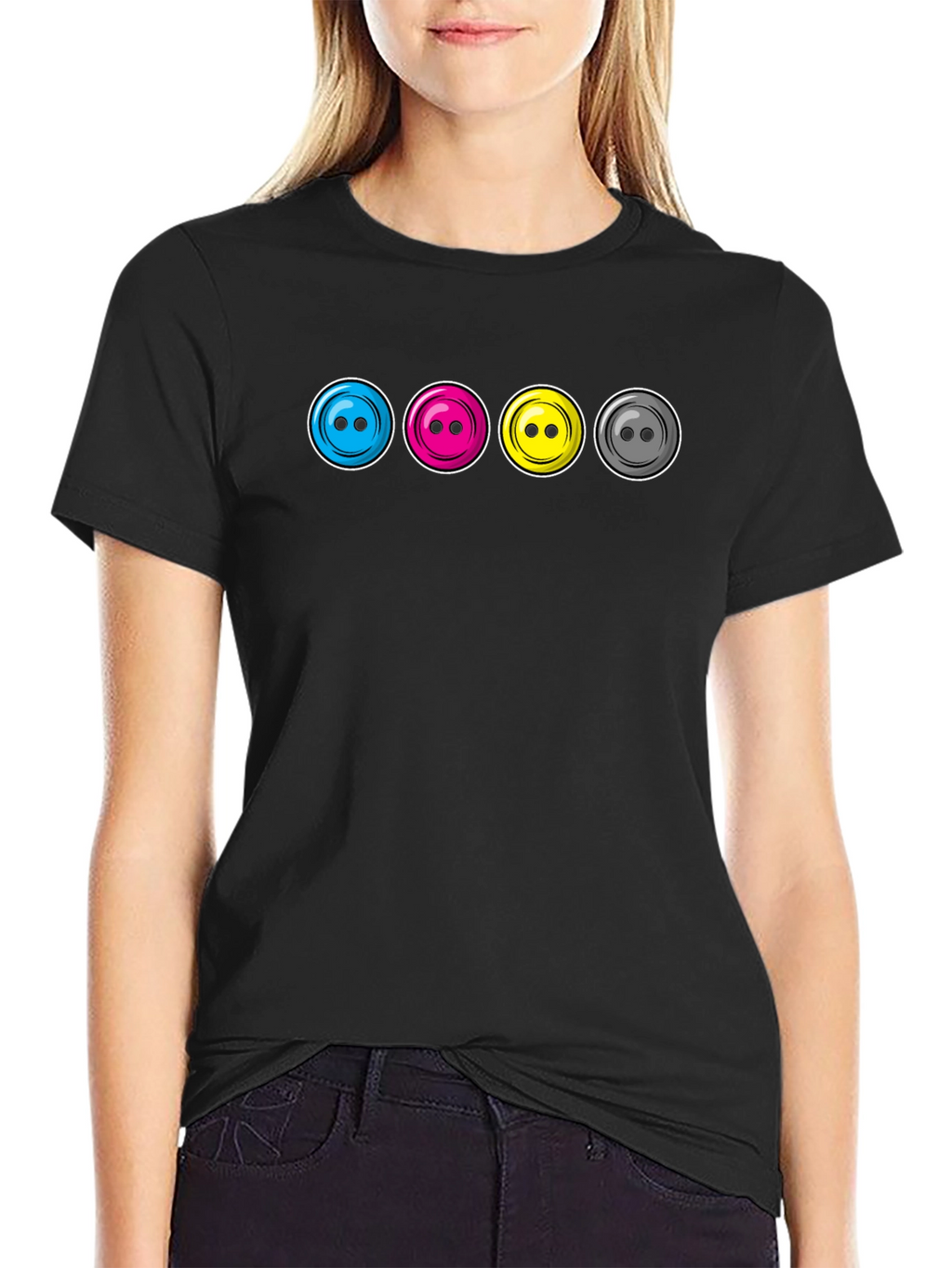 CMYK Buttons Graphic T-Shirt