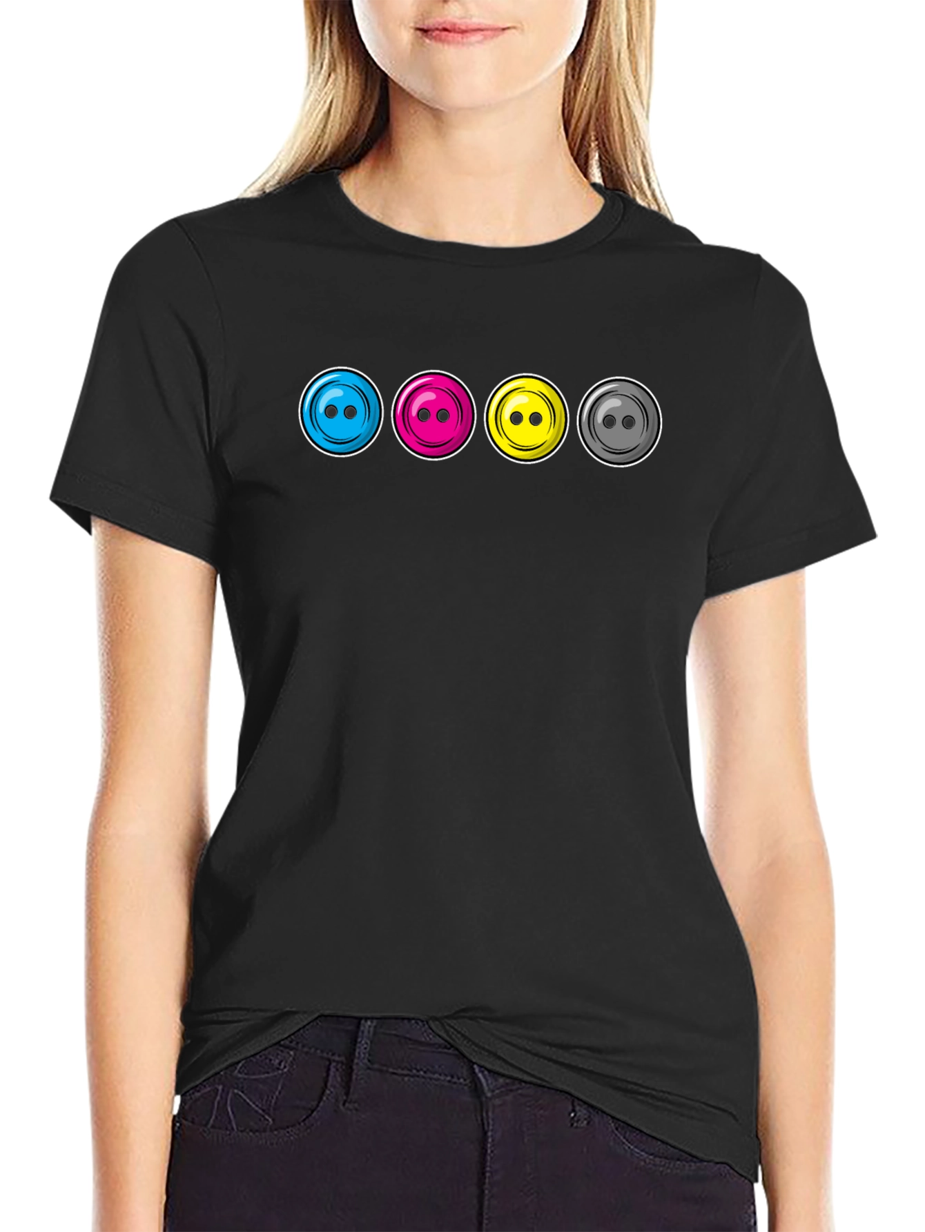 CMYK Buttons Graphic T-Shirt