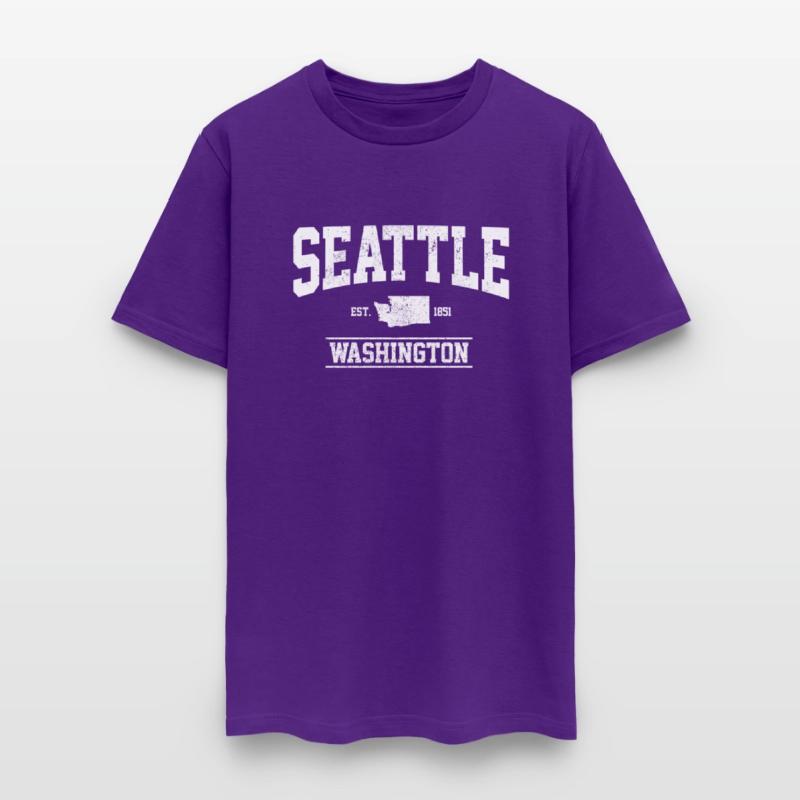 Seattle Washington Est 1851 State Map