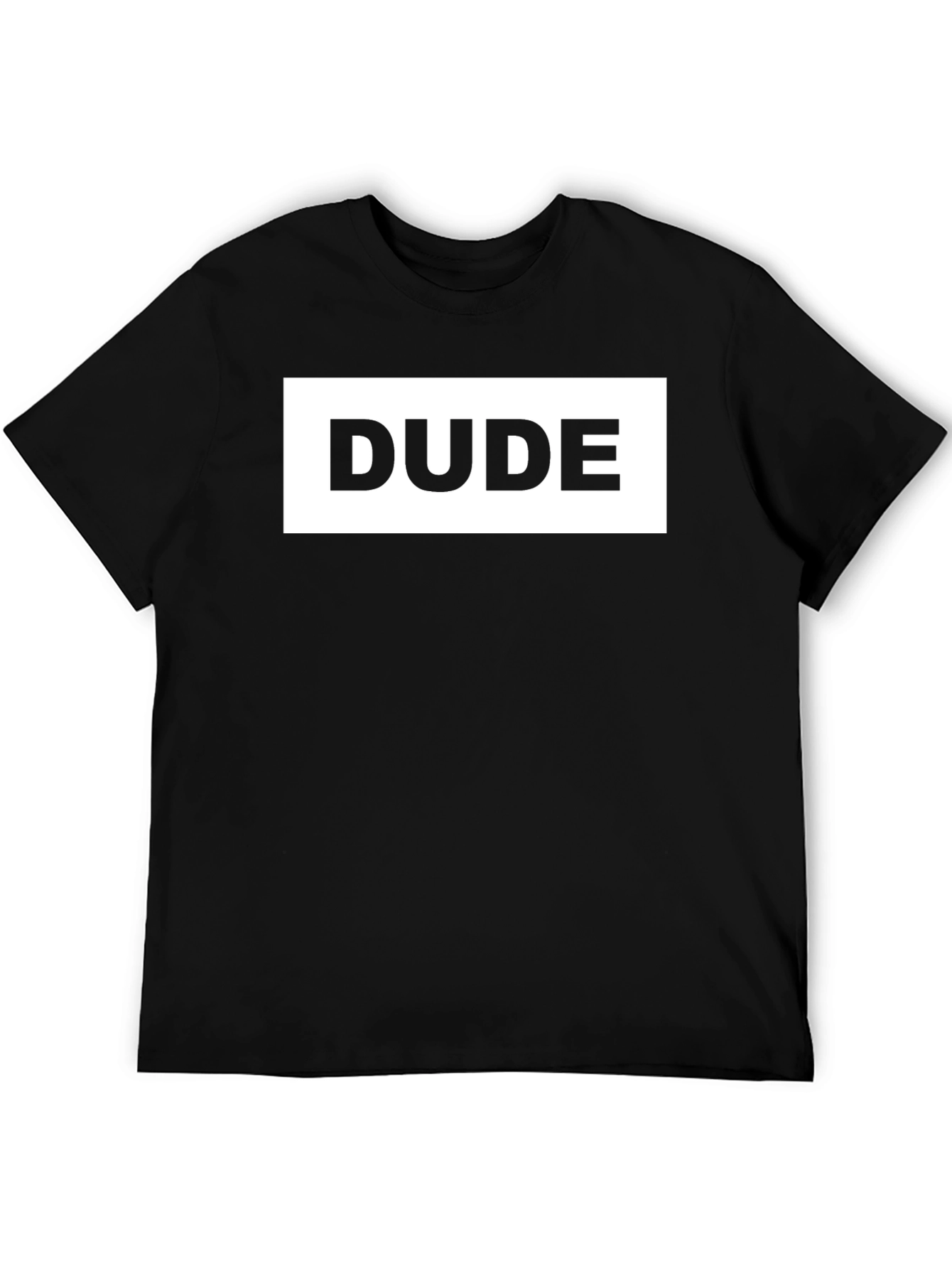 Dude T-Shirt - Mens Black Graphic Tee Casual Wear