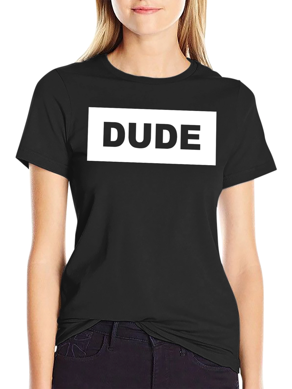 Dude T-Shirt - Mens Black Graphic Tee Casual Wear