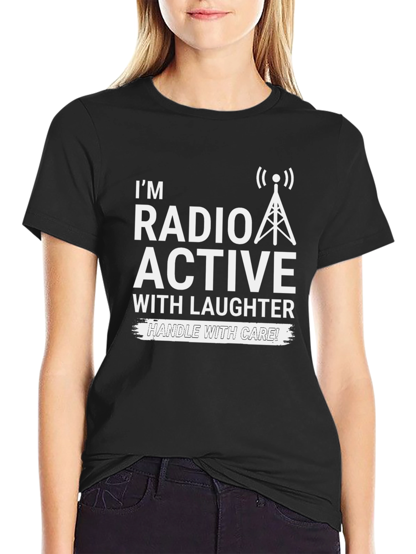 Radio Active Laughter Black T-Shirt