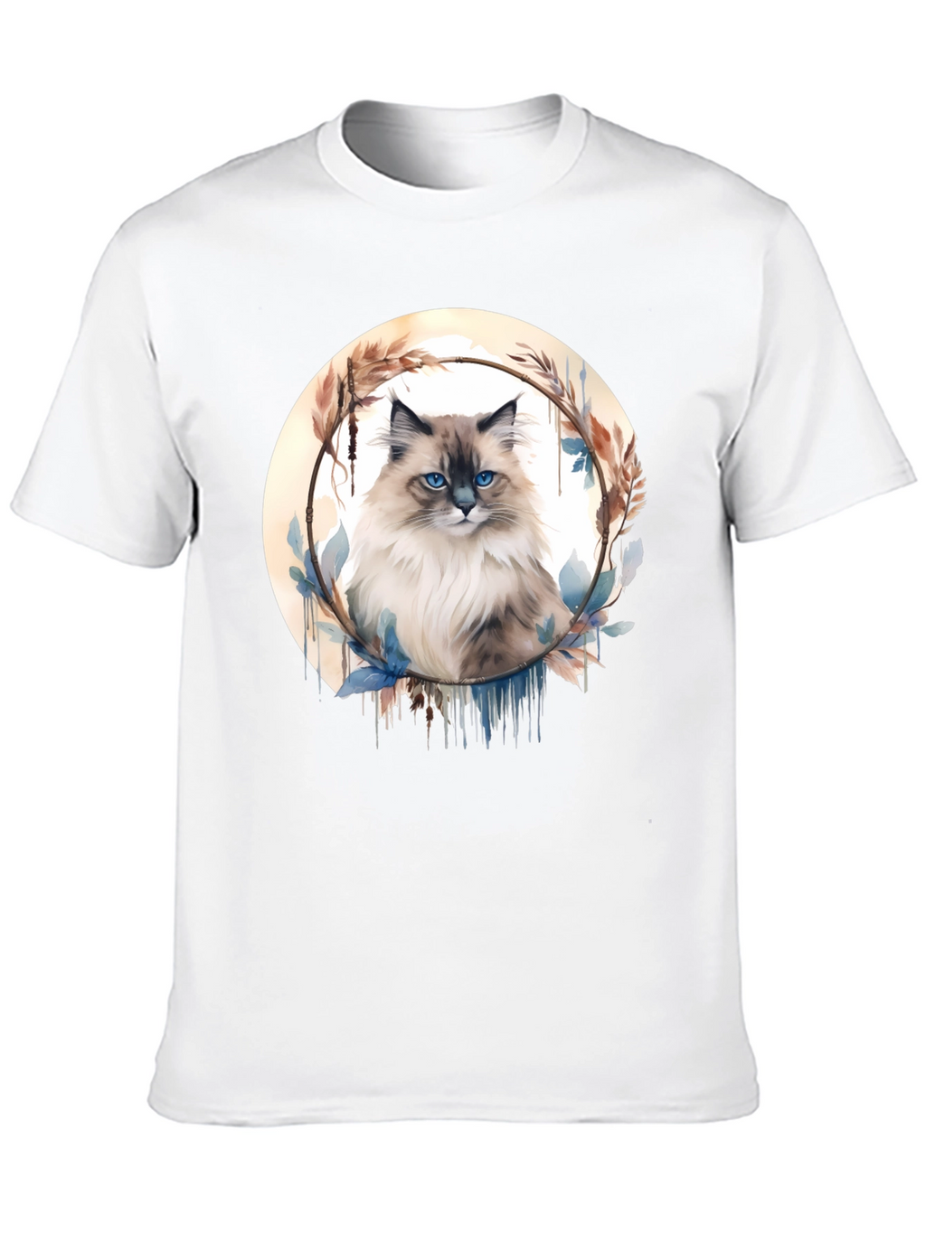 Cat Art Graphic Tee - Black Casual T-Shirt