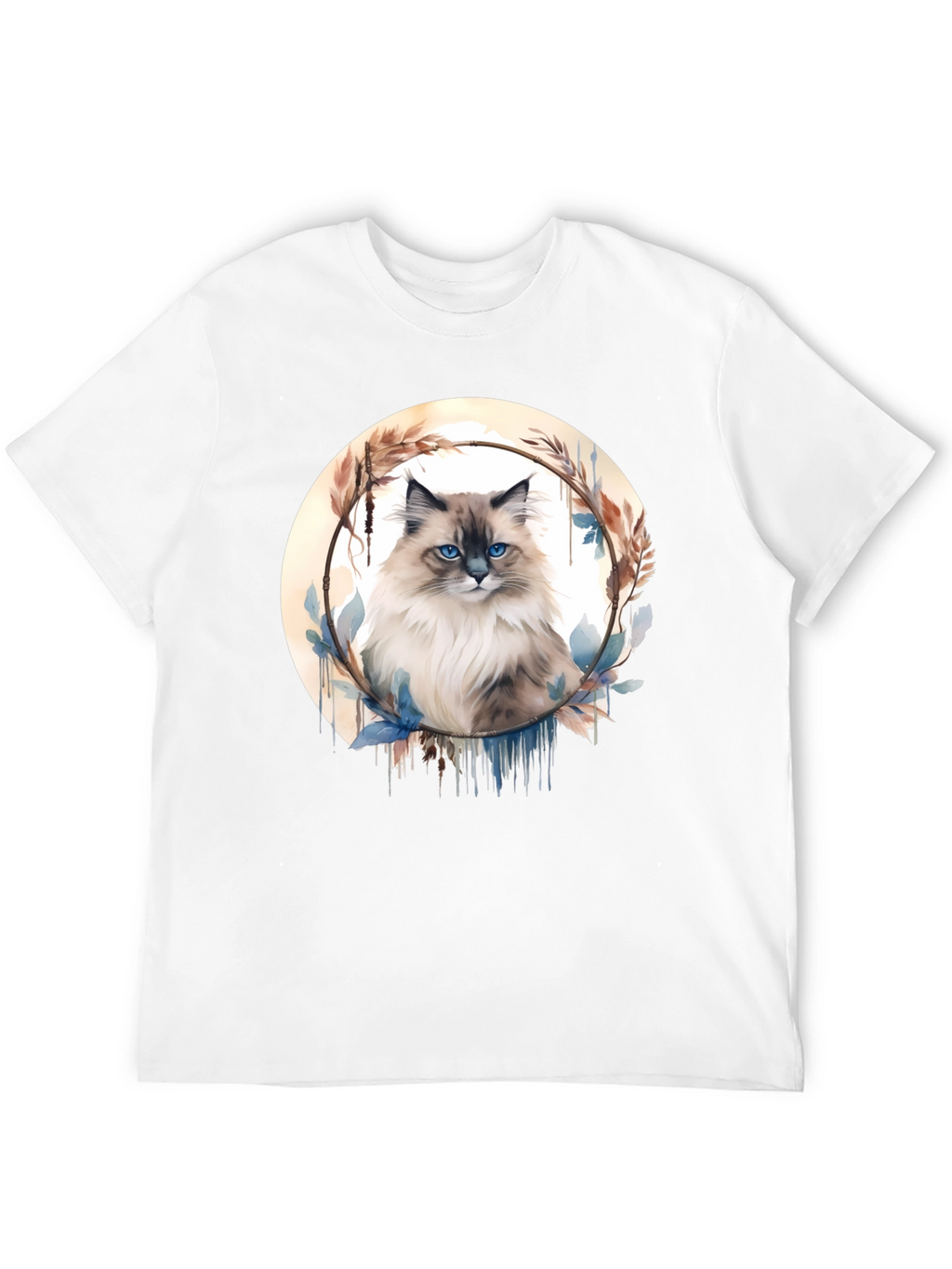 Cat Art Graphic Tee - Black Casual T-Shirt