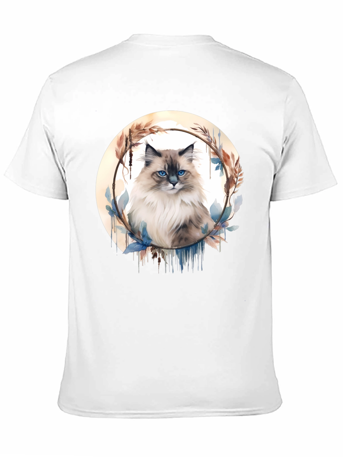 Cat Art Graphic Tee - Black Casual T-Shirt