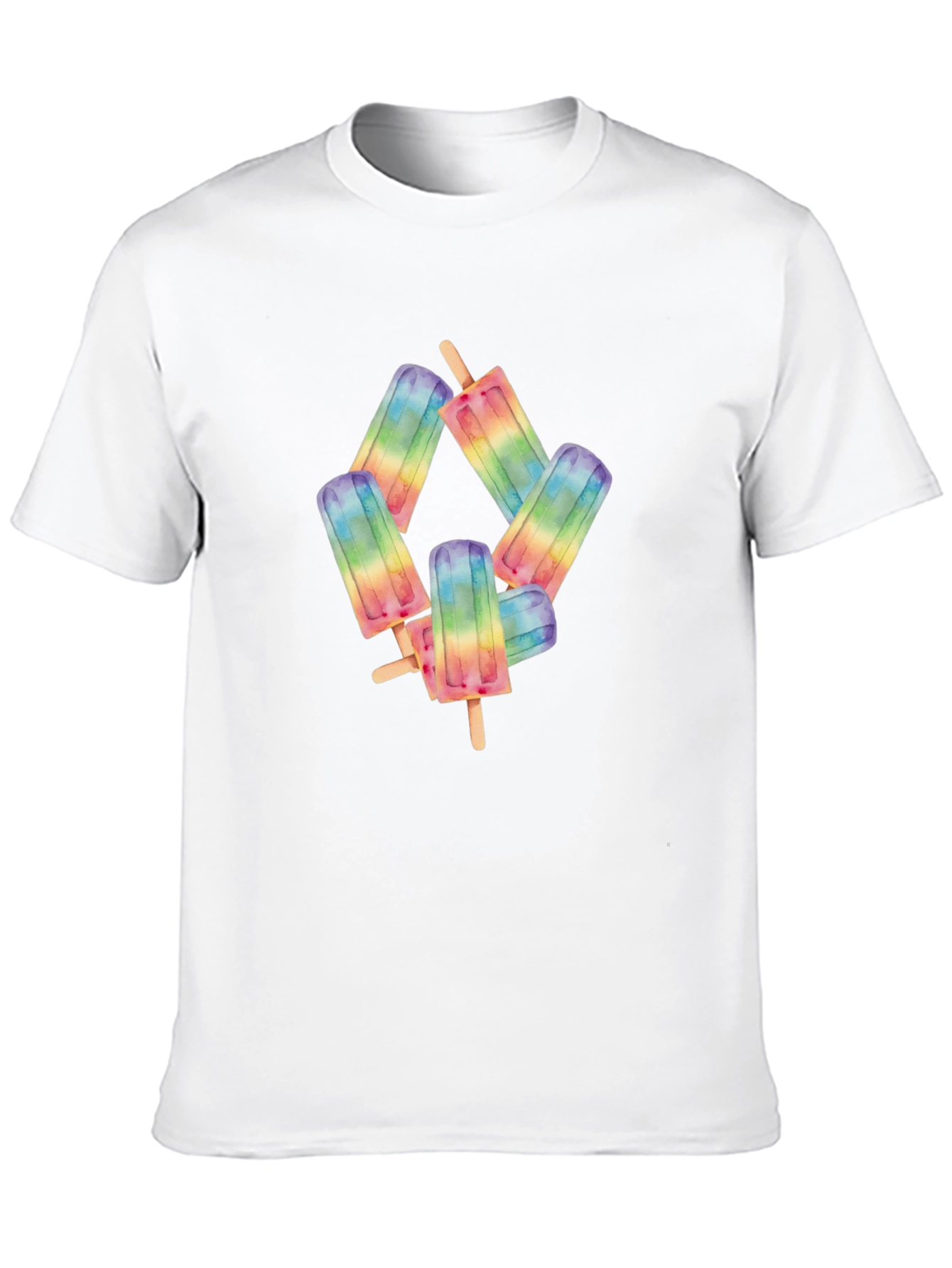 Rainbow Popsicle Graphic Black T-Shirt