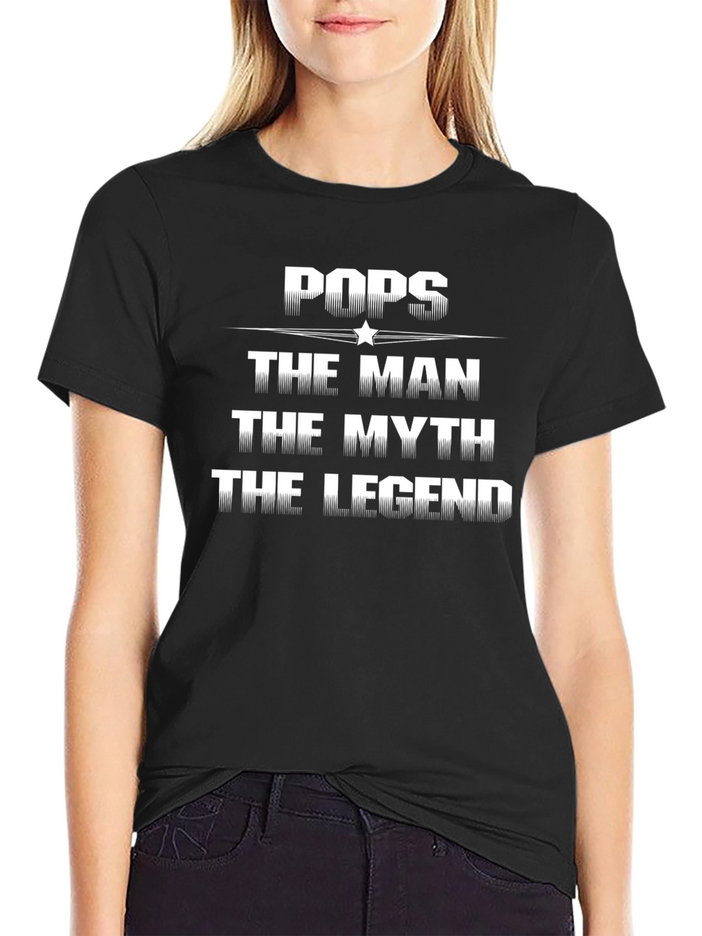 Pops The Man The Myth The Legend Black T-Shirt
