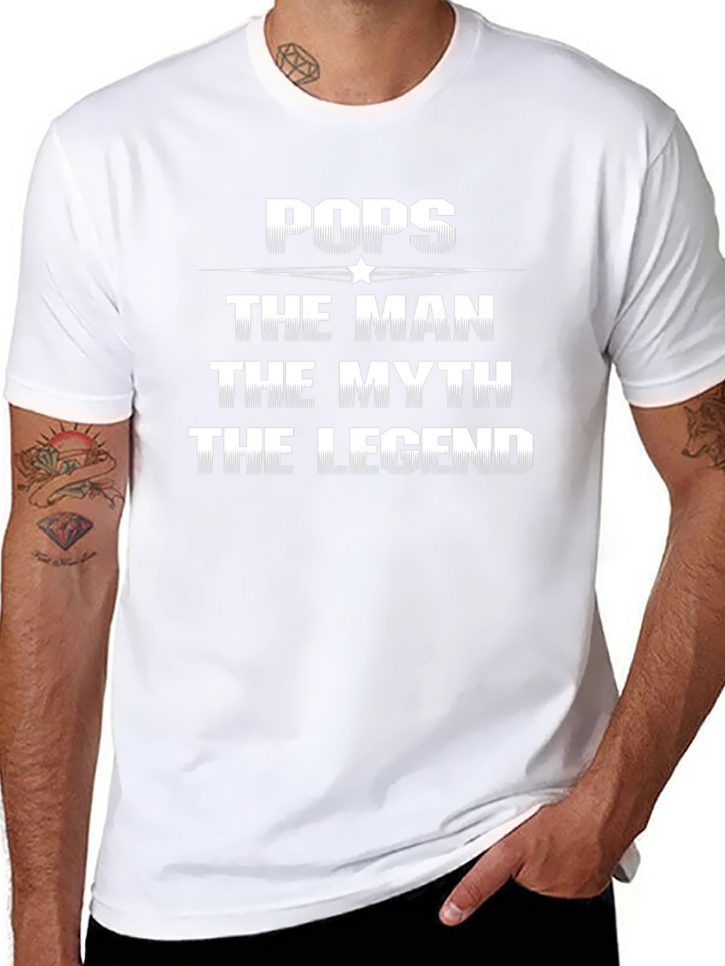 Pops The Man The Myth The Legend Black T-Shirt