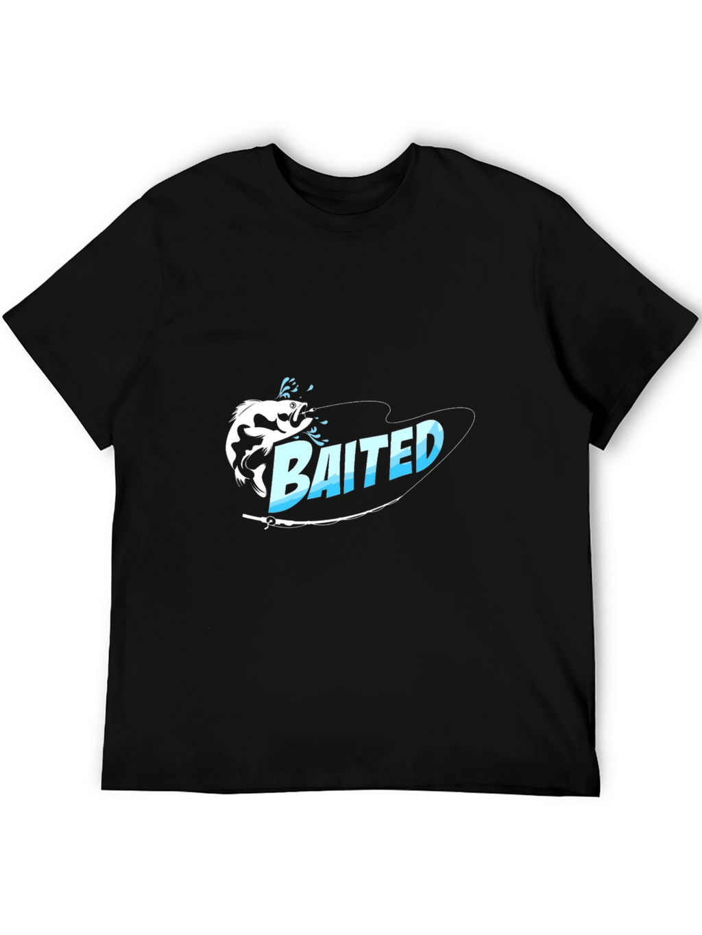 Bait Fishing Graphic Tee - Black Cotton T-Shirt