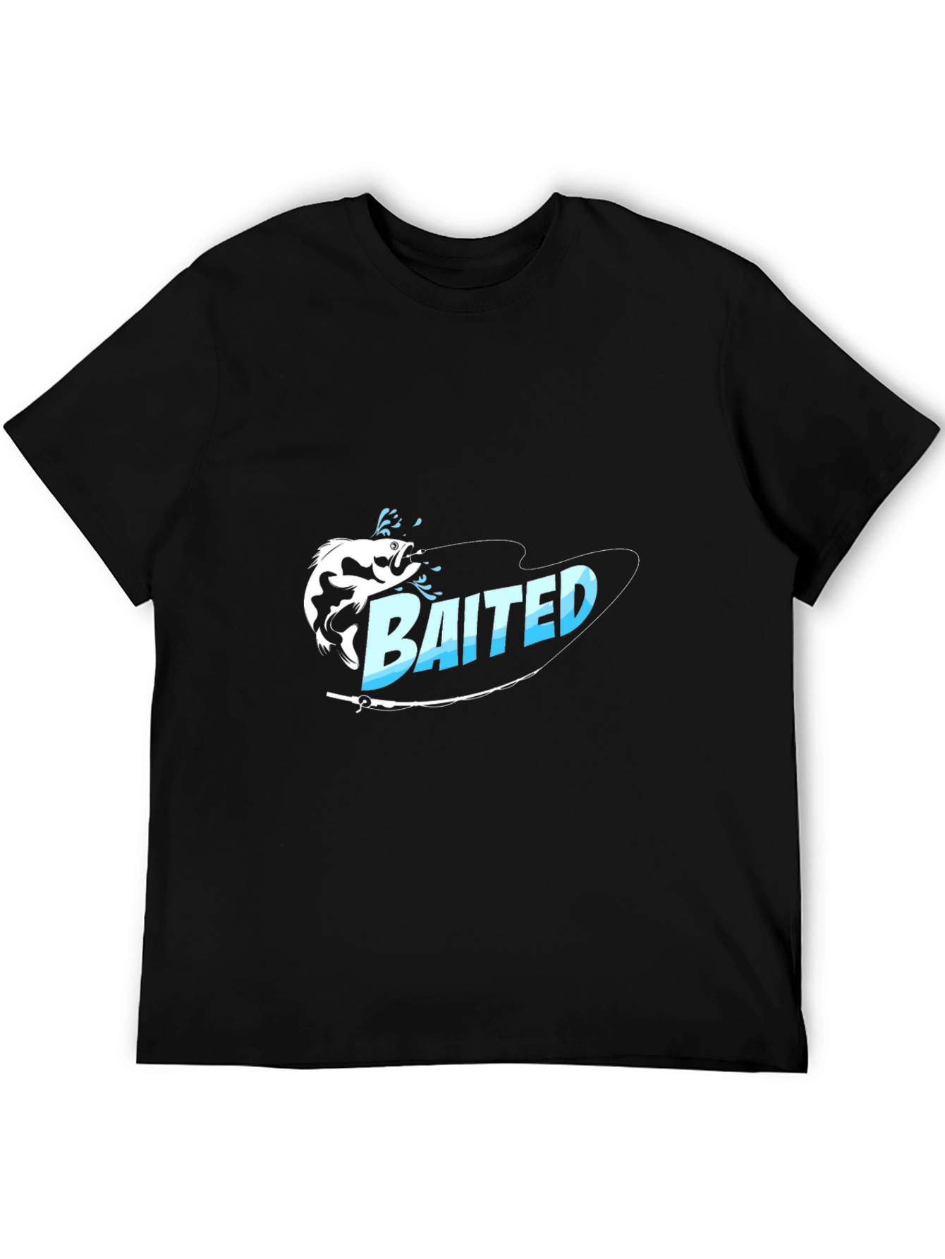 Bait Fishing Graphic Tee - Black Cotton T-Shirt