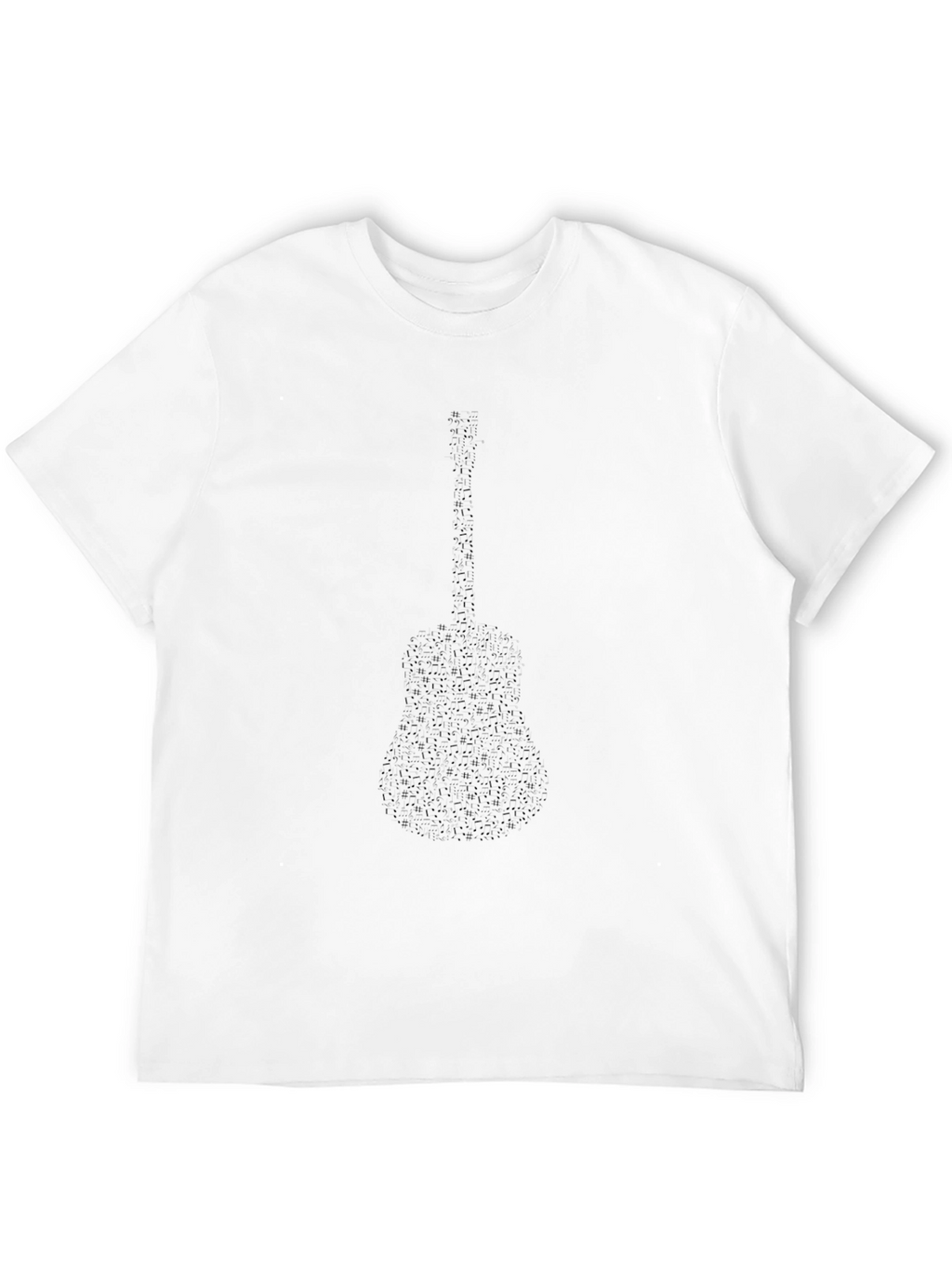 Guitar Silhouette Graphic Black T-Shirt