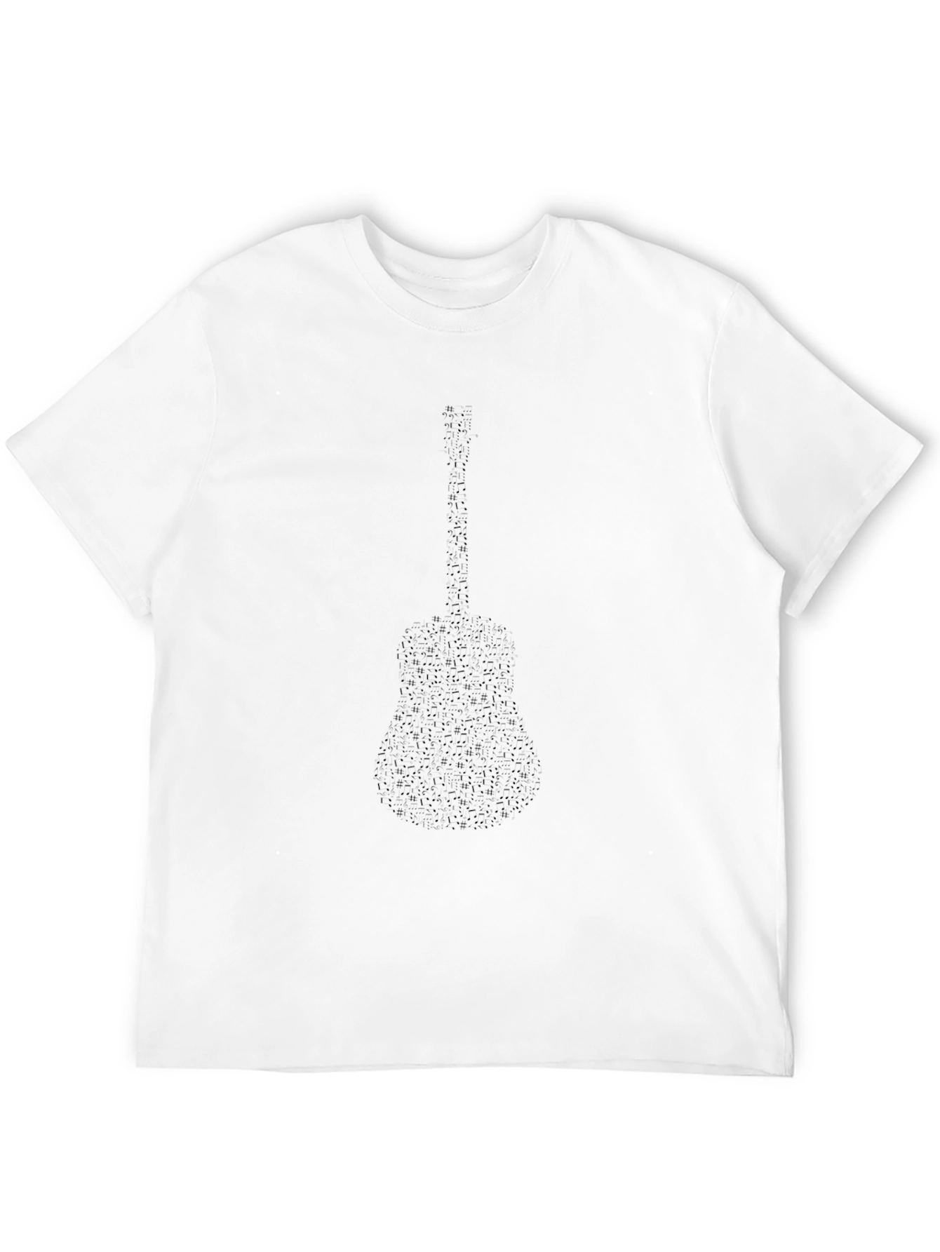 Guitar Silhouette Graphic Black T-Shirt