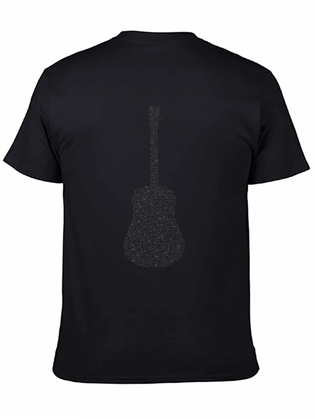 Guitar Silhouette Graphic Black T-Shirt