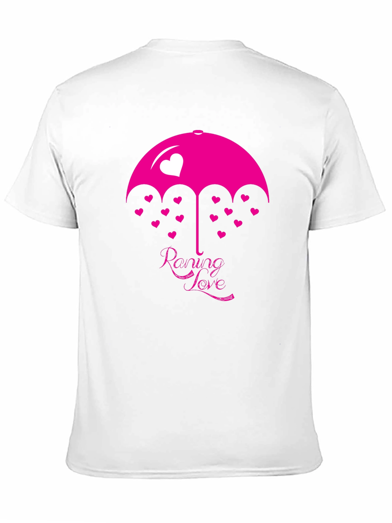Raining Love Graphic Print Black T-Shirt