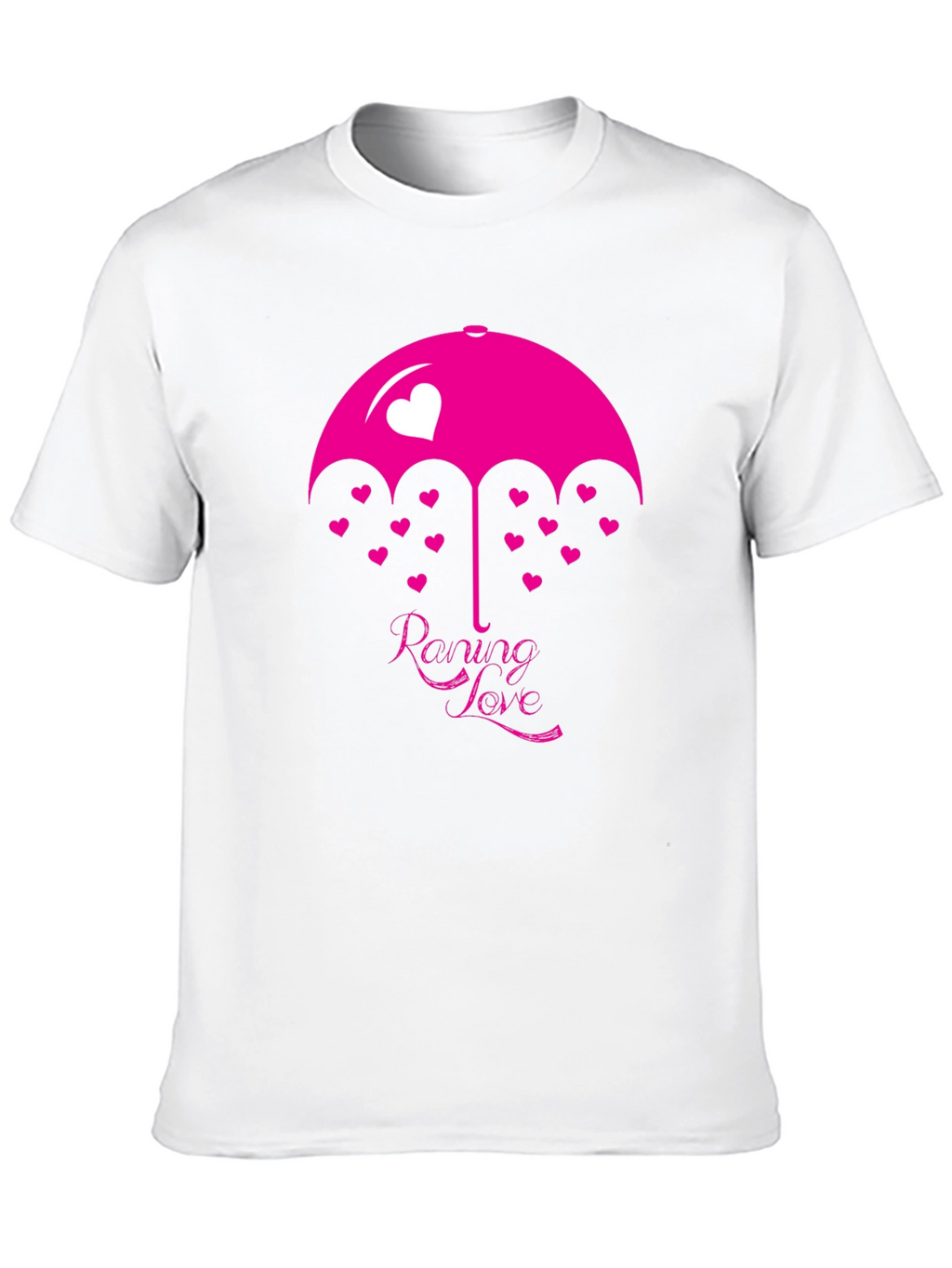 Raining Love Graphic Print Black T-Shirt