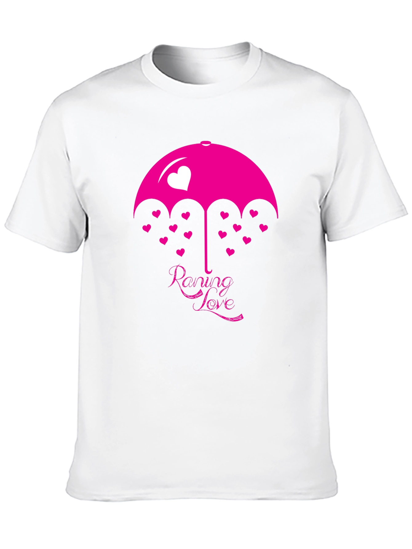 Raining Love Graphic Print Black T-Shirt