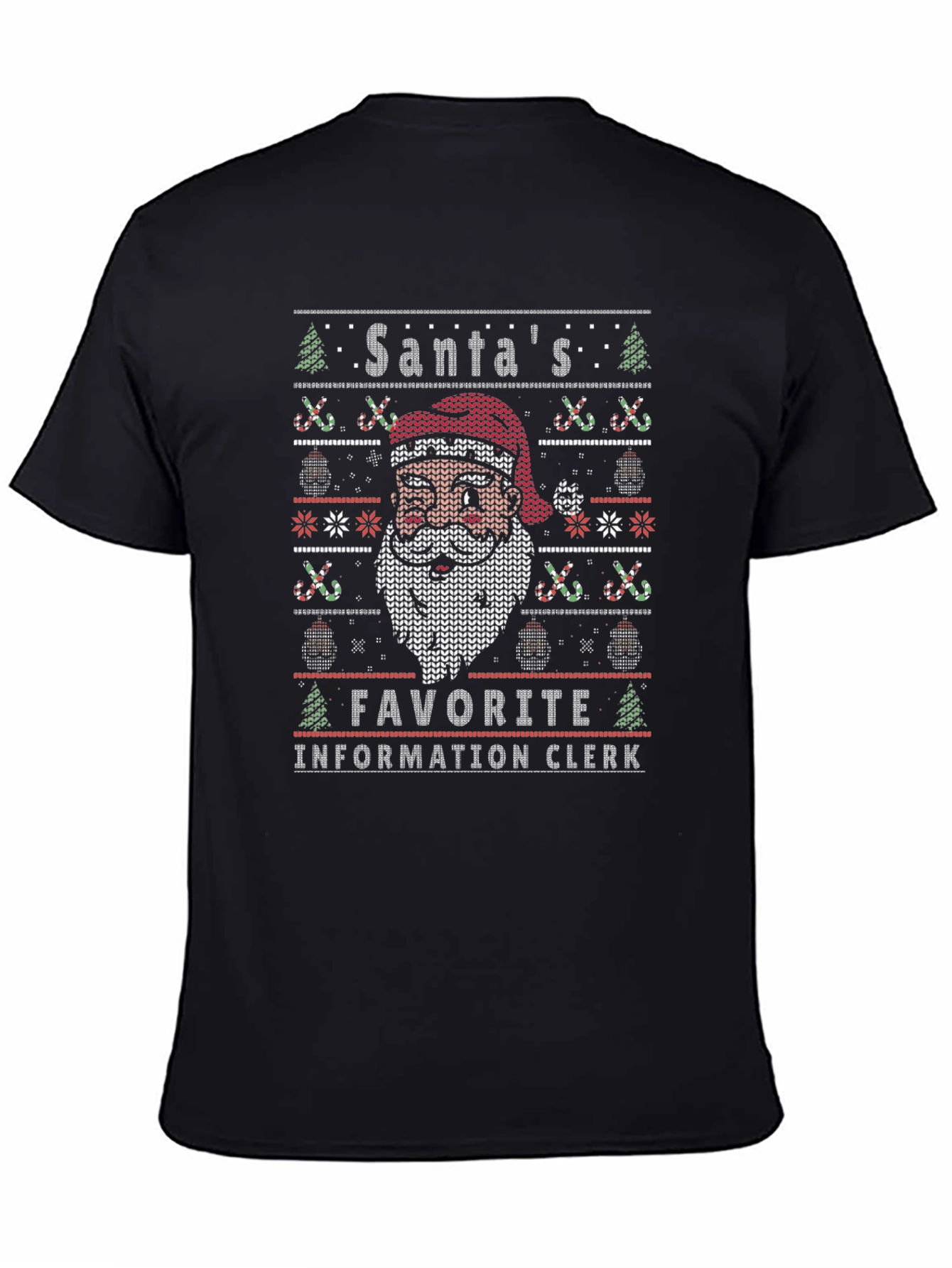Santas Favorite Information Clerk Ugly Christmas Sweater T-Shirt