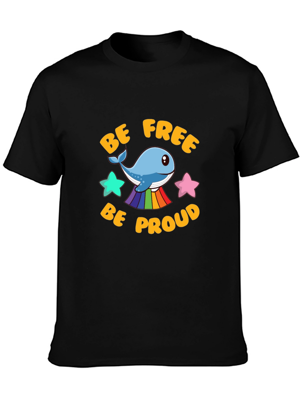 Be Free Be Proud Whale LGBT Graphic T-Shirt