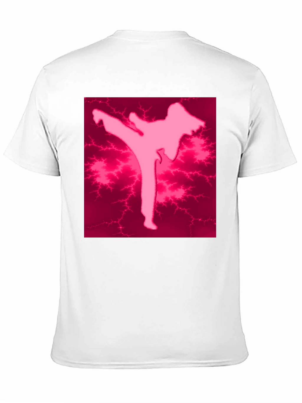 Pink Karate Silhouette Black T-Shirt
