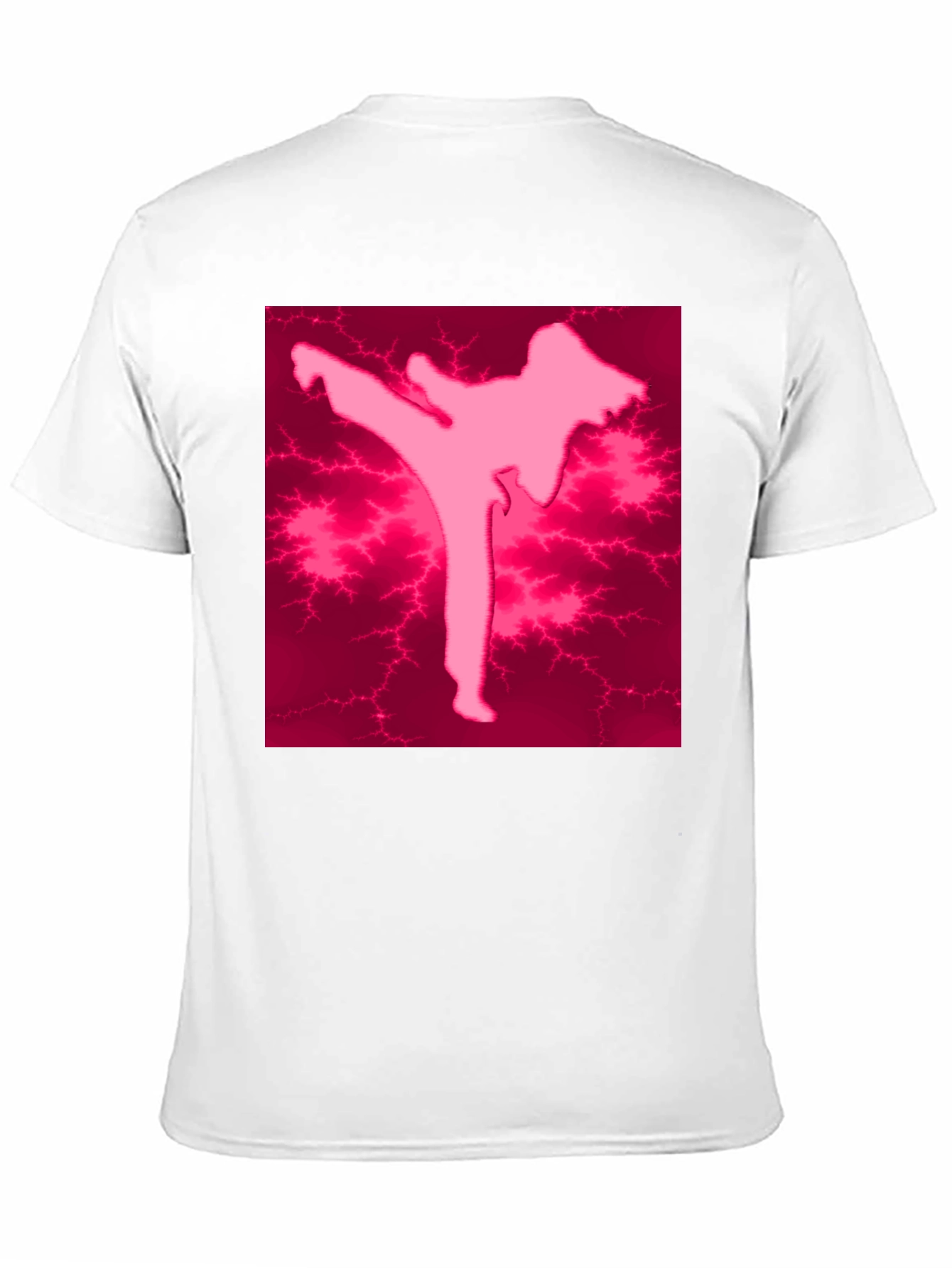 Pink Karate Silhouette Black T-Shirt