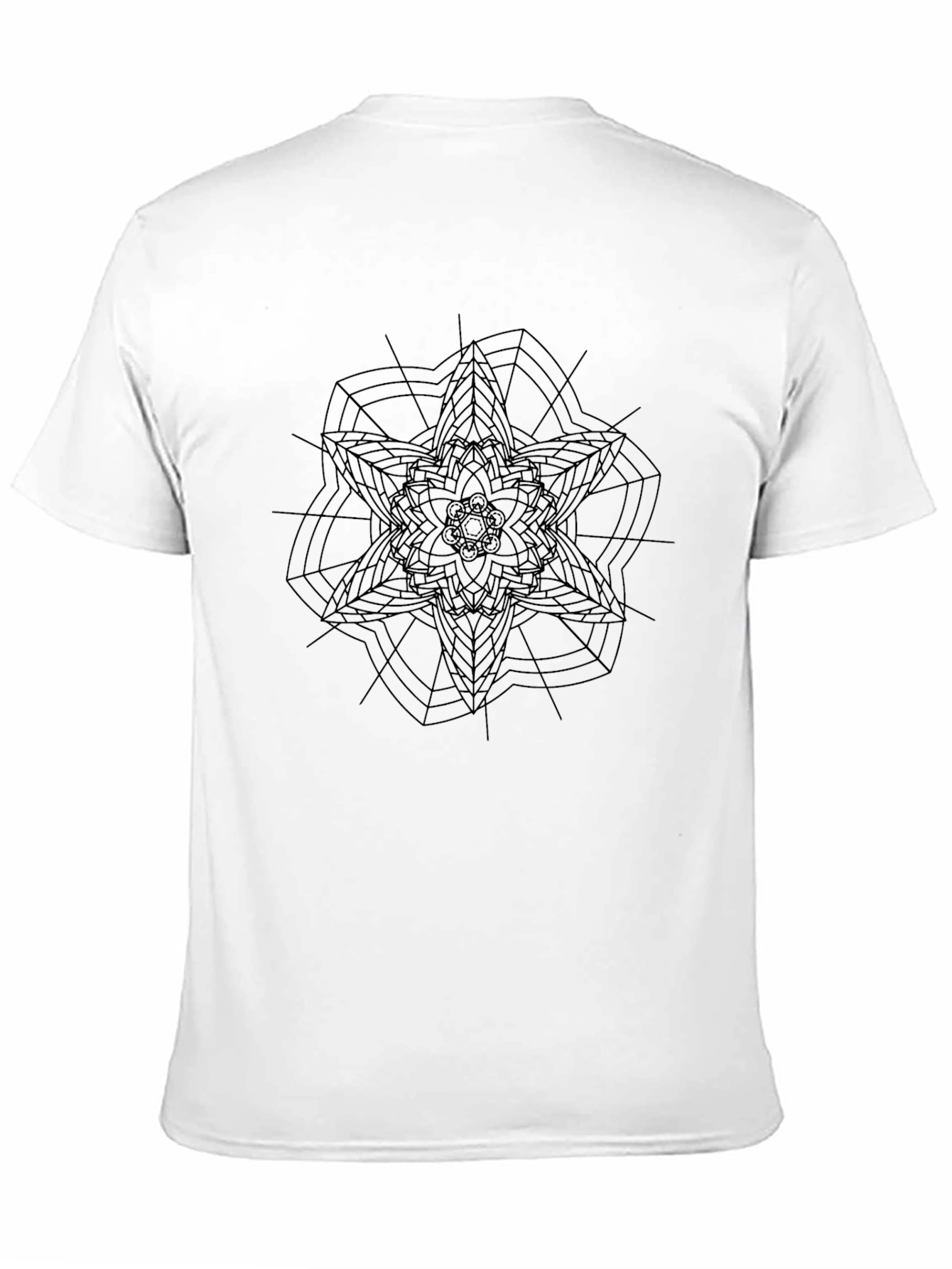 Abstract Geometric Graphic Tee - Black