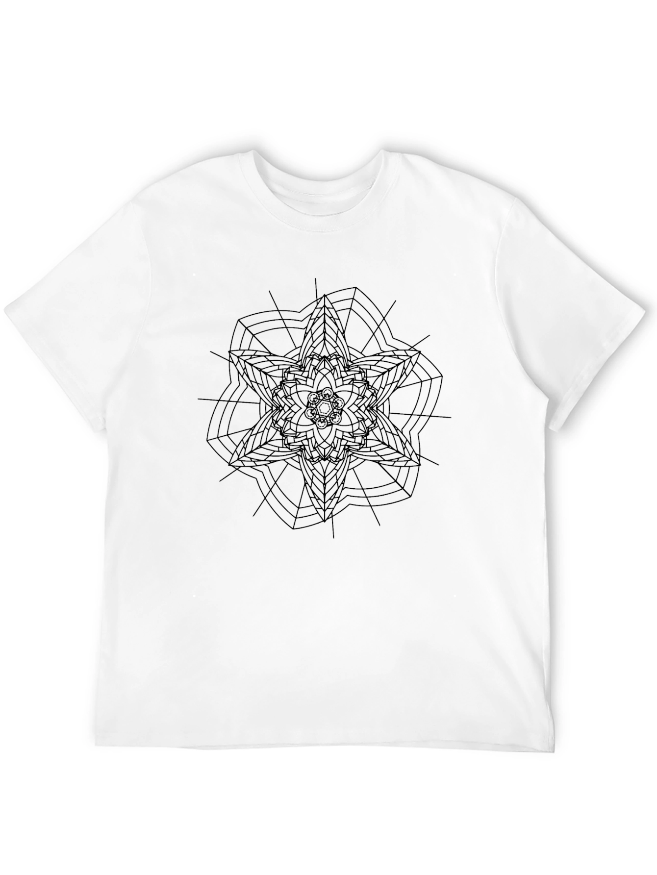 Abstract Geometric Graphic Tee - Black