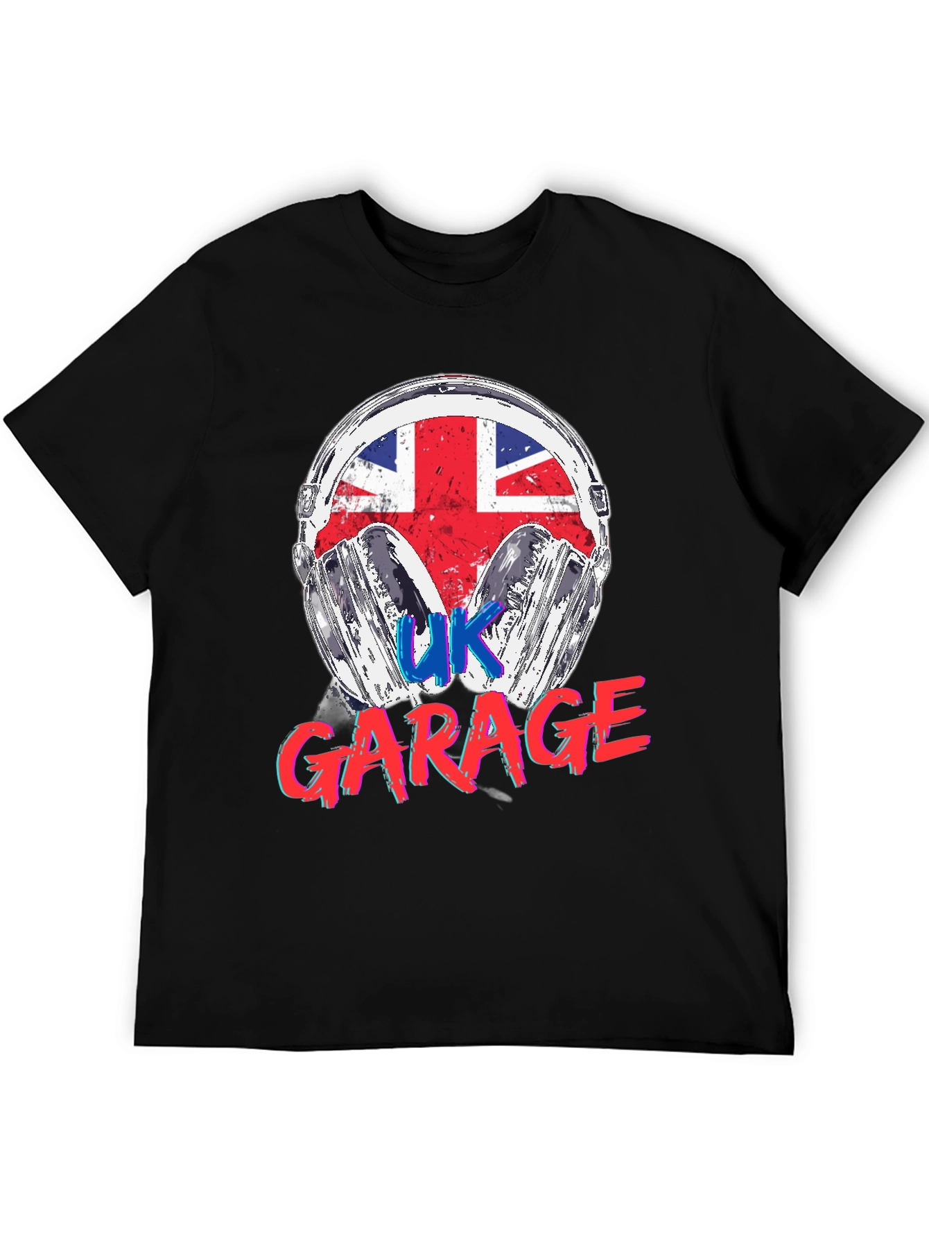 UK Garage Music T-Shirt Union Jack Headphones Design