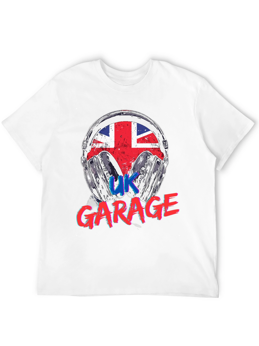 UK Garage Music T-Shirt Union Jack Headphones Design