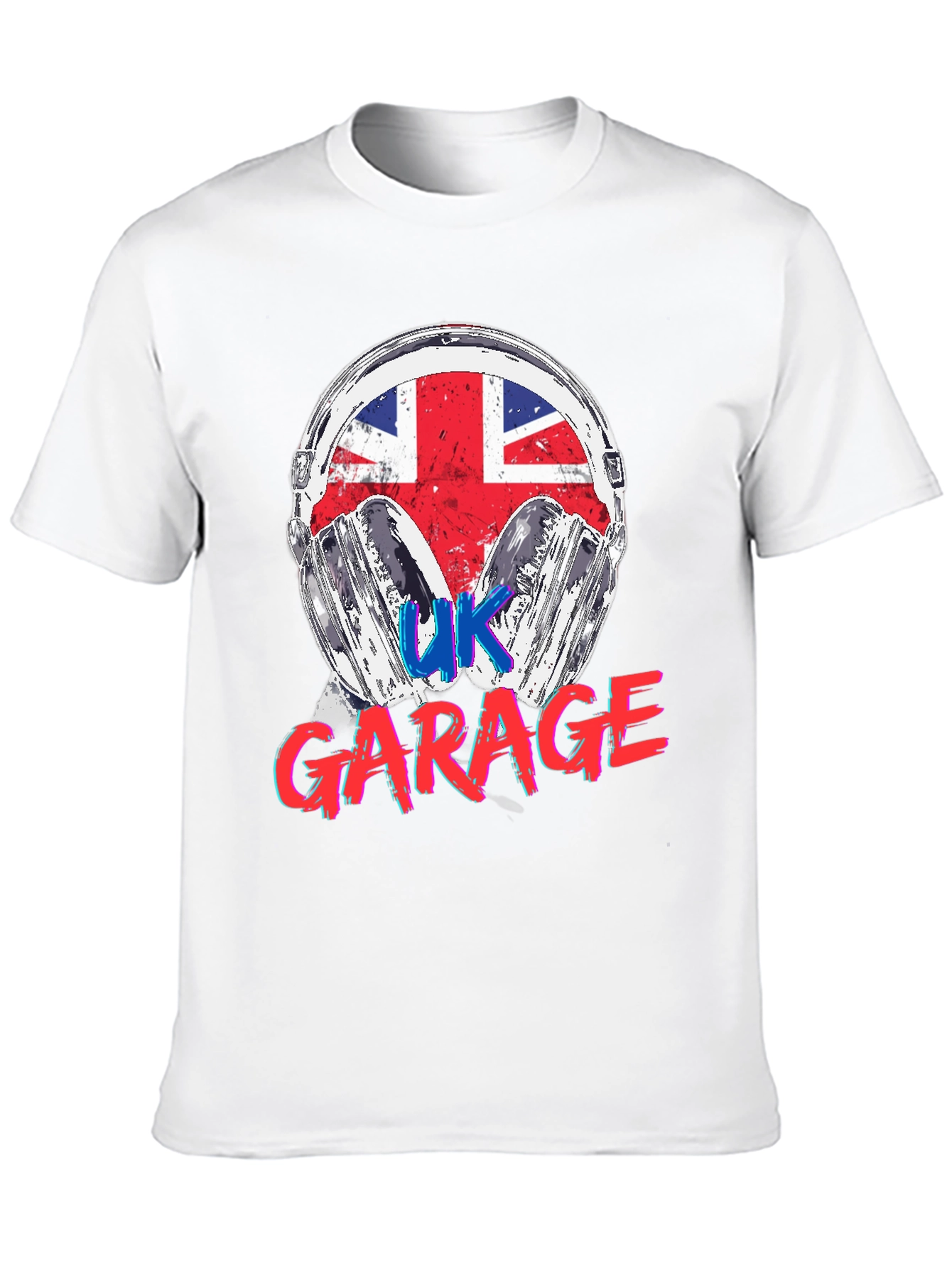 UK Garage Music T-Shirt Union Jack Headphones Design