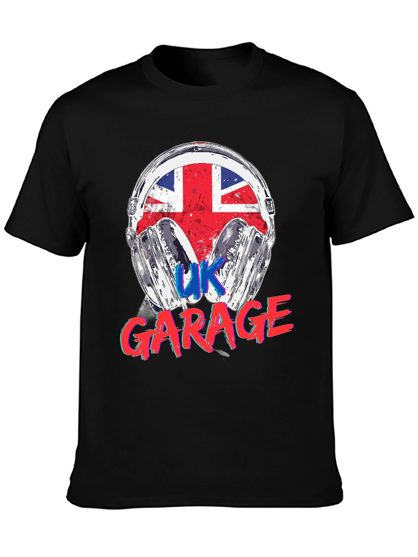 UK Garage Music T-Shirt Union Jack Headphones Design