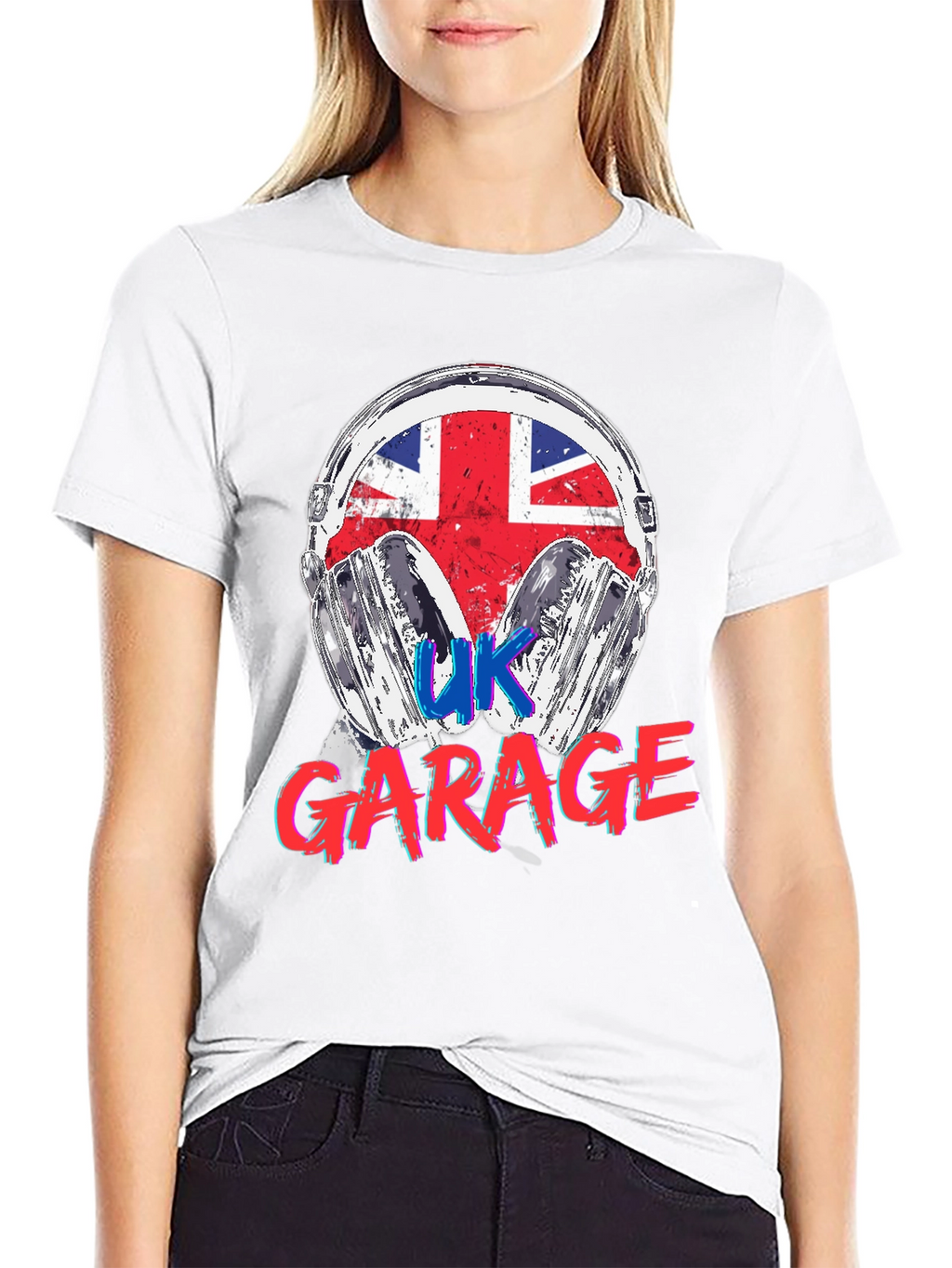 UK Garage Music T-Shirt Union Jack Headphones Design