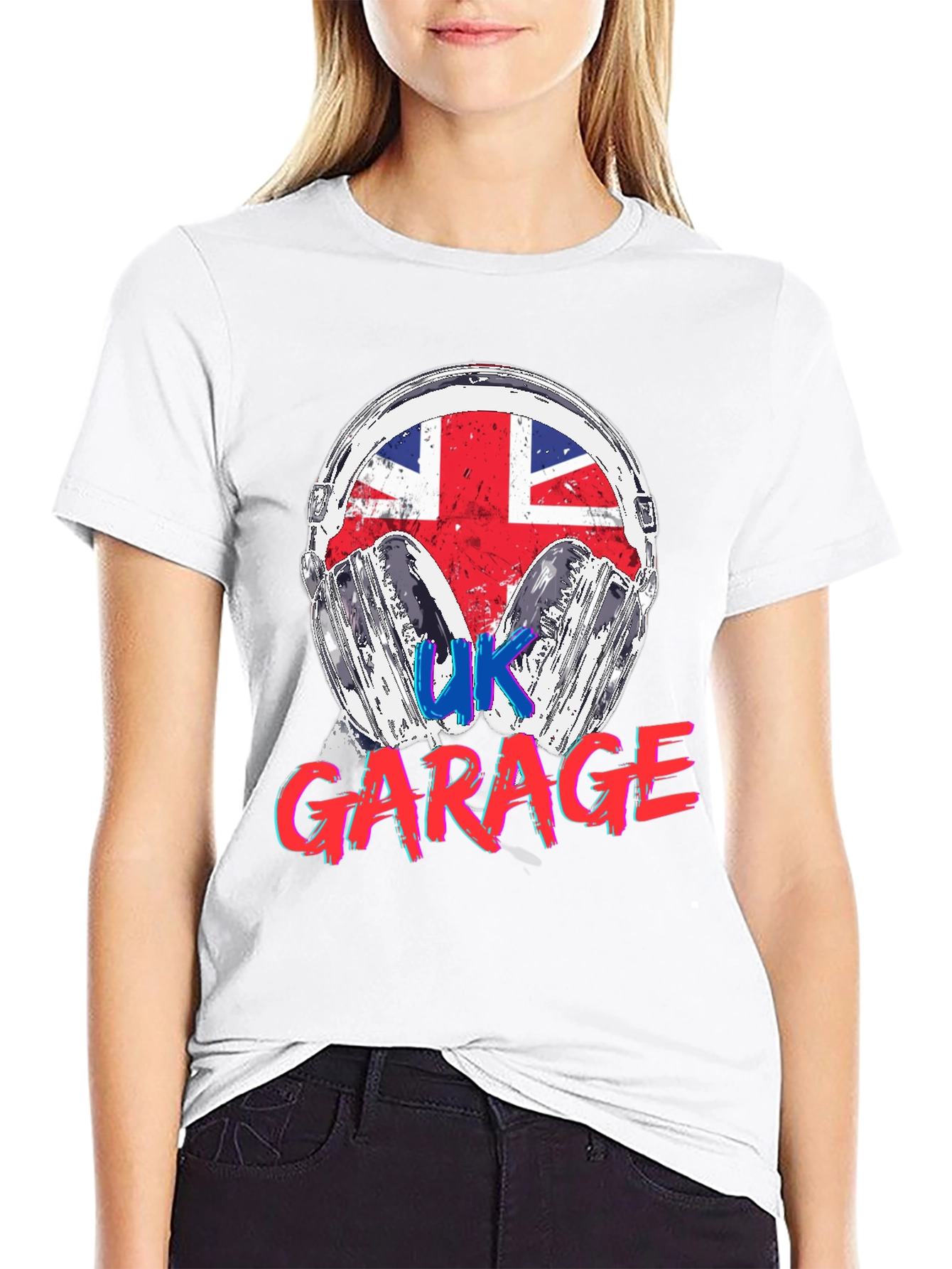 UK Garage Music T-Shirt Union Jack Headphones Design